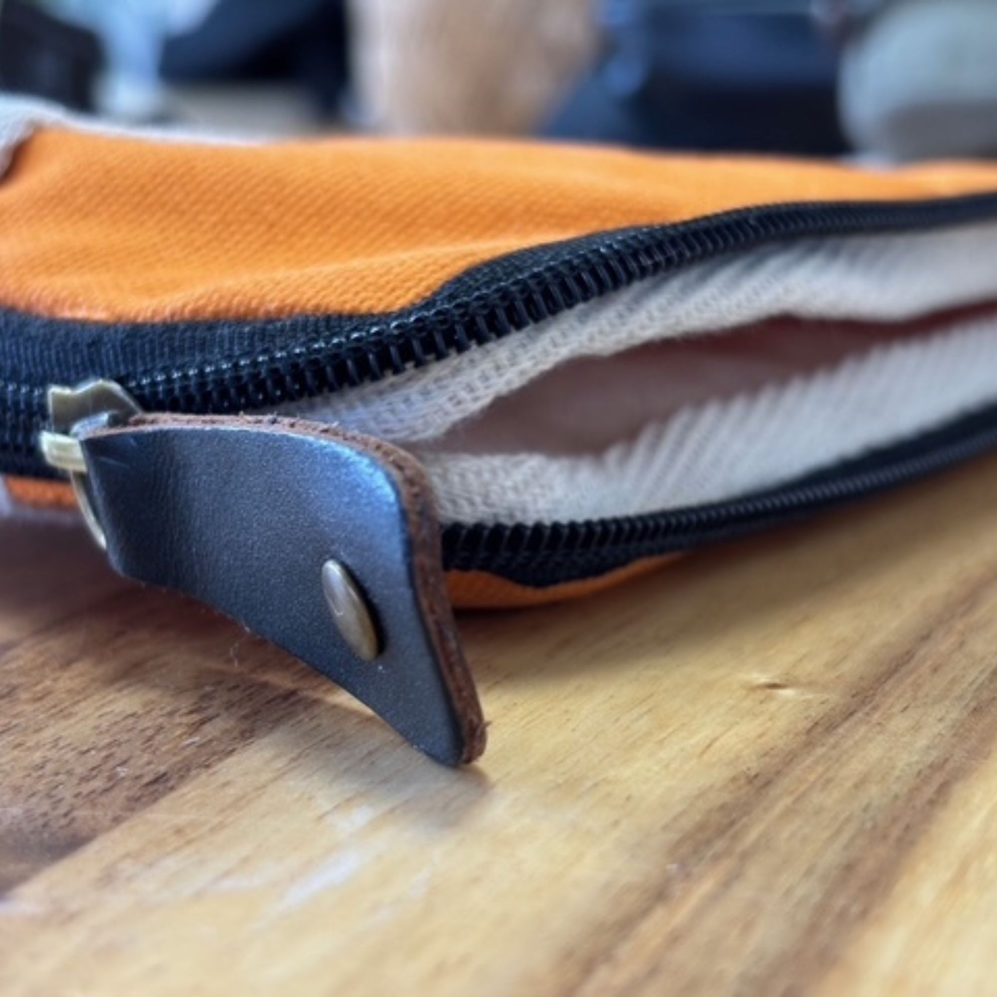 Canvas Travel Laptop Pouch - Orange - Image 2