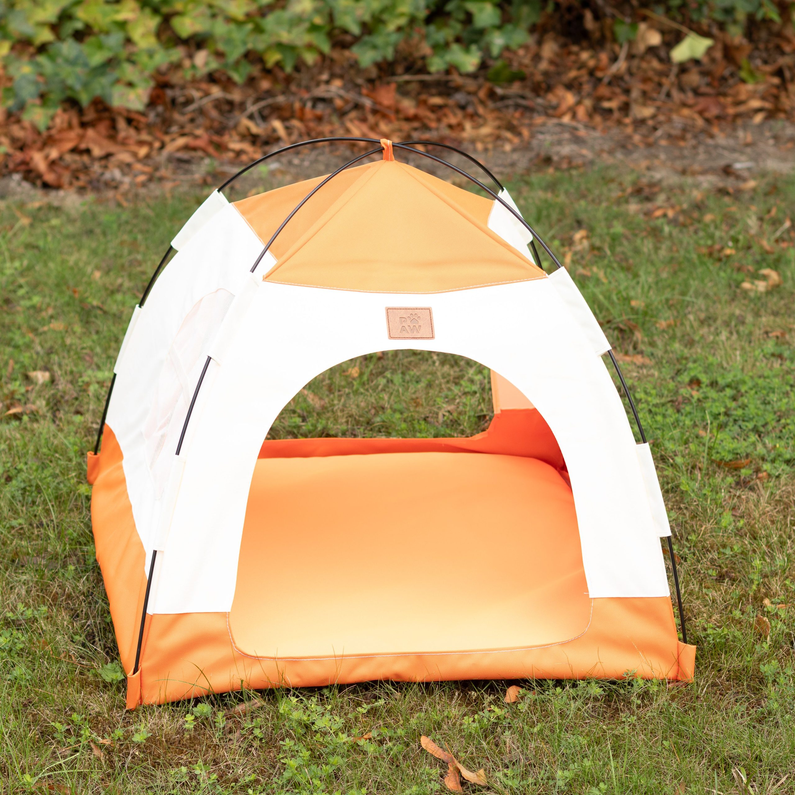 PAW Bed – Beige & Orange Tent – 58 × 58 × 48cm - Image 5