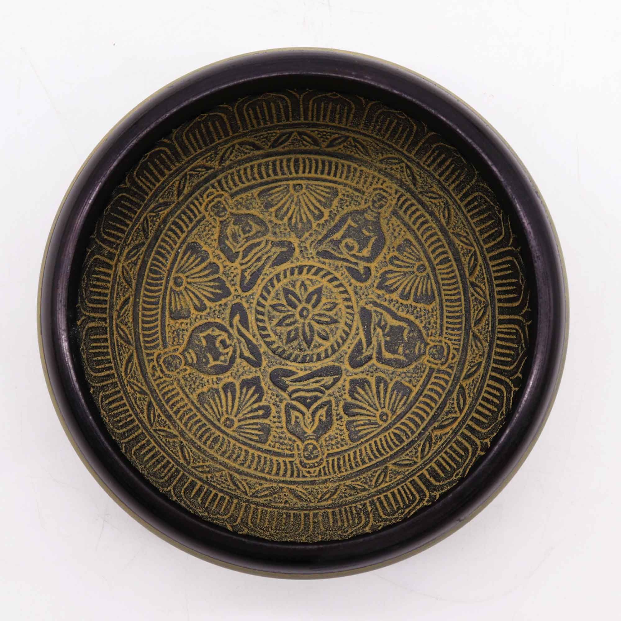 Earth Powder Singing Bowl - Mantra Five Buddha - 16cm - Image 3