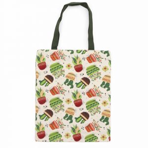 Classic Tote Zipper Bag (Caktus Motiff) 40x34cm