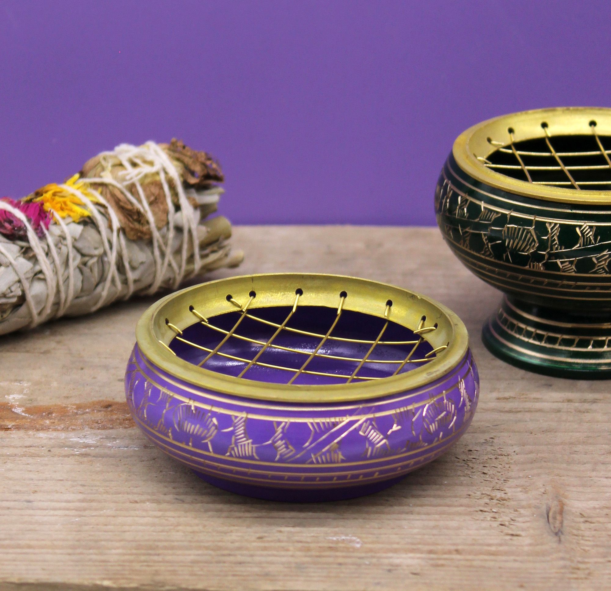 Chakra Charcoal Incense Jar - Crown - Image 3
