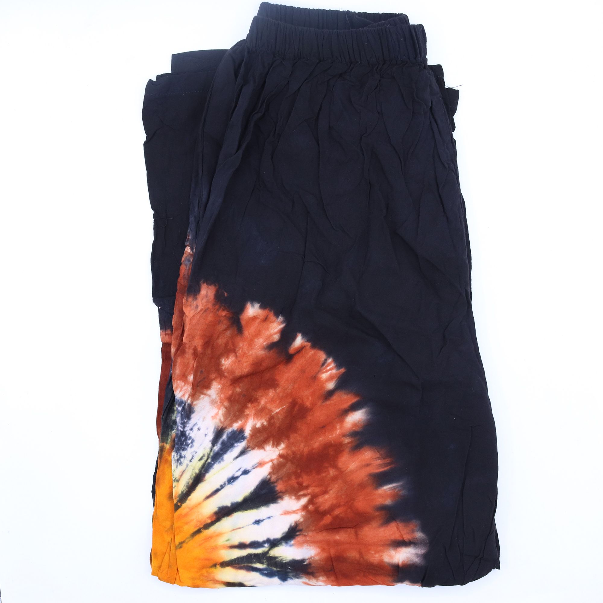 Japanese Style Lounge Pants - Black Chocolate & Orange - M - Image 5
