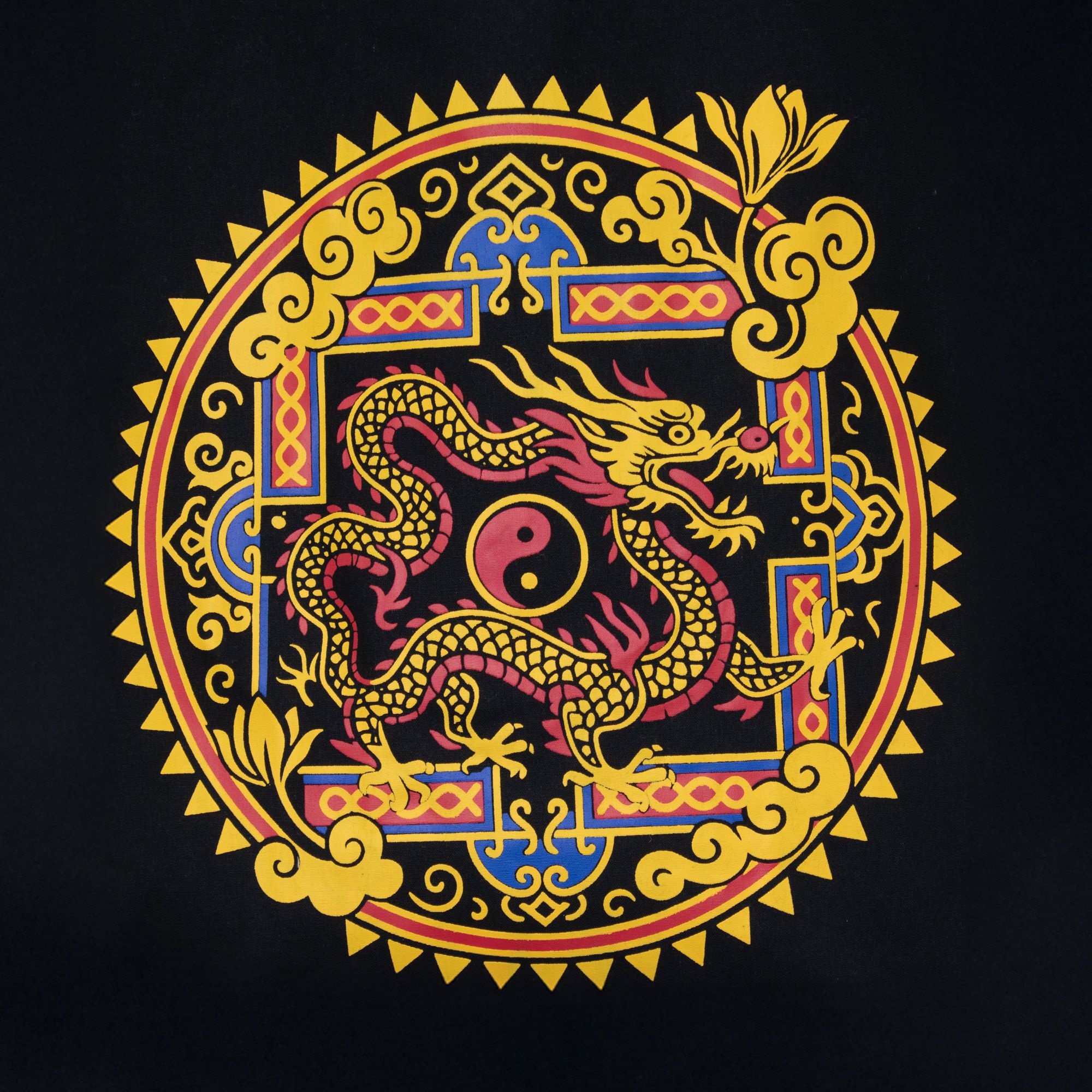 Iconic Classic Tote Bag - Dragon Yin & Yang- Black 6oz - Image 5