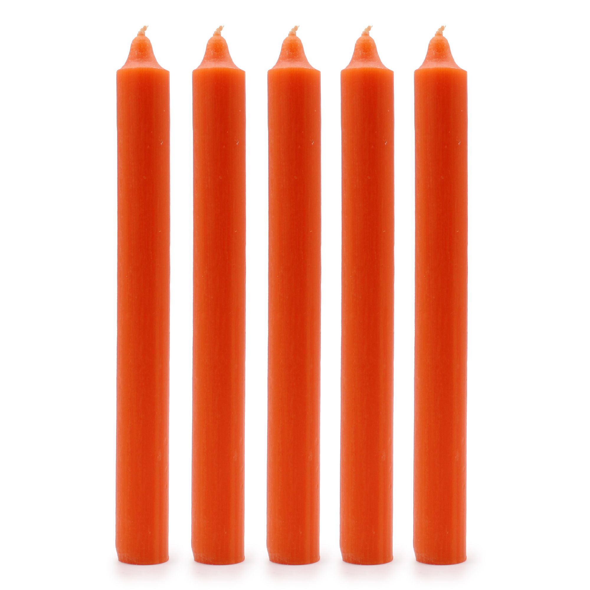 Solid Colour Dinner Candles - Rustic Orange - Pack of 5 - Image 4