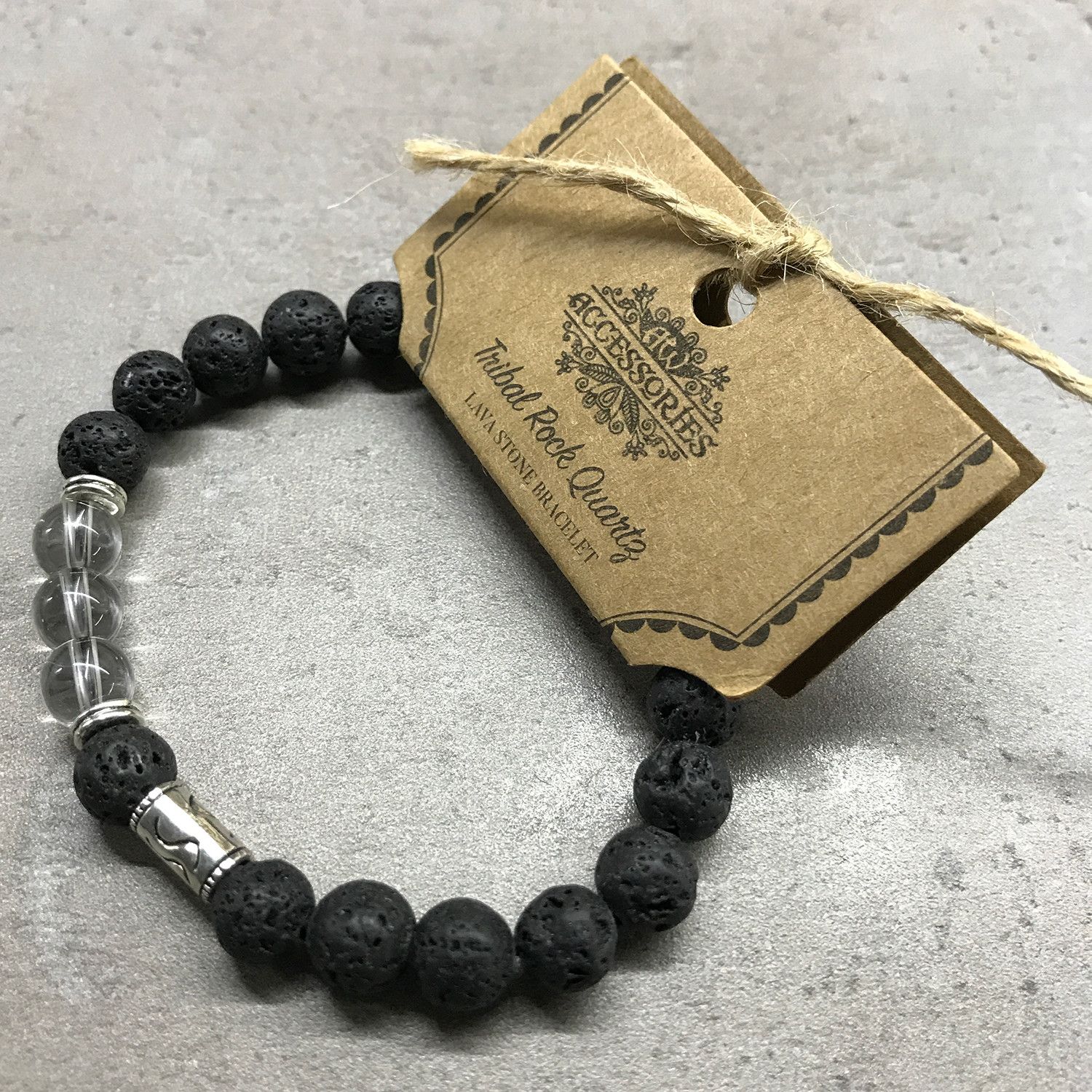 Lava Stone Bracelet - Fish Amethyst - Image 3