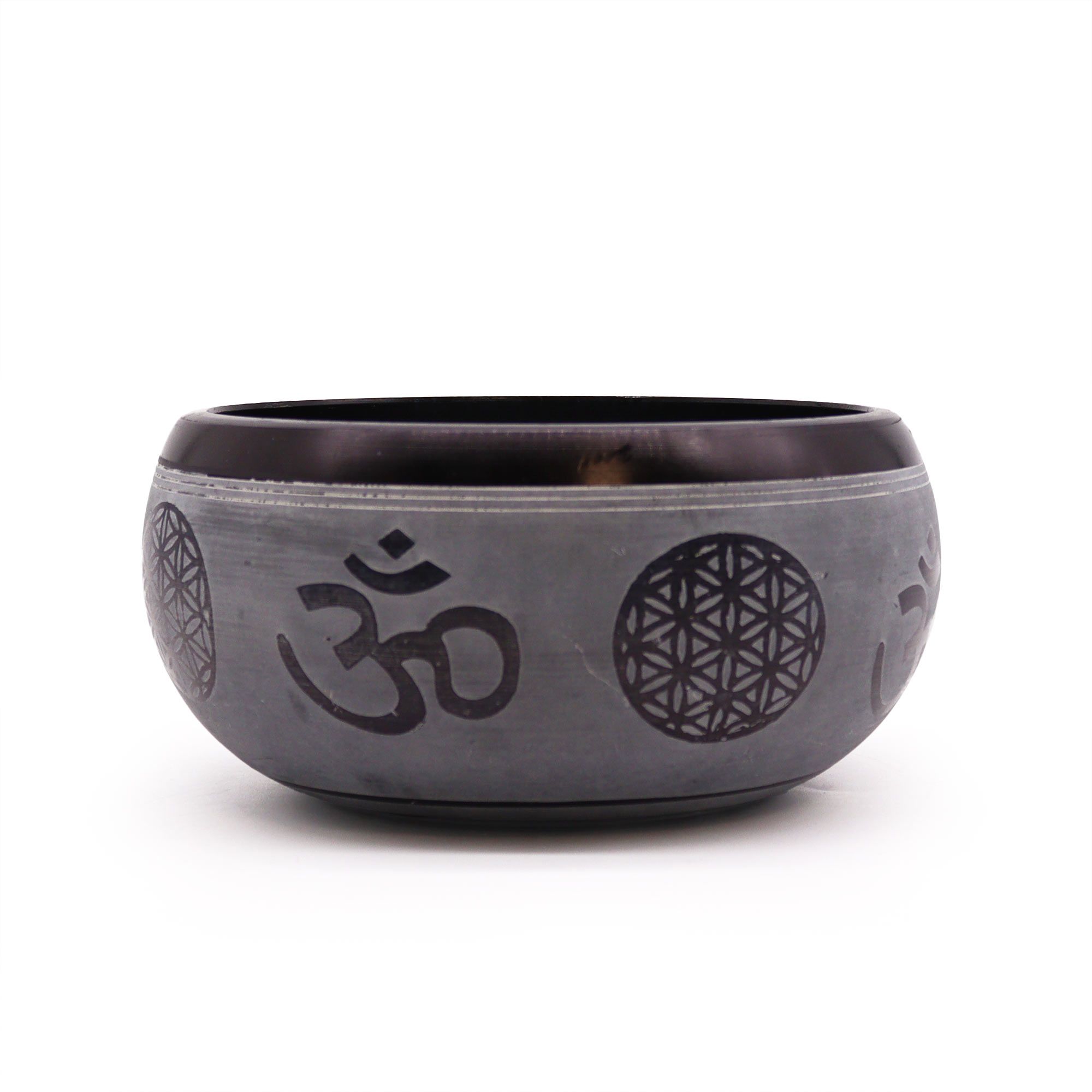 Earth Powder Singing Bowl - Om Five Buddha - 16cm - Image 3