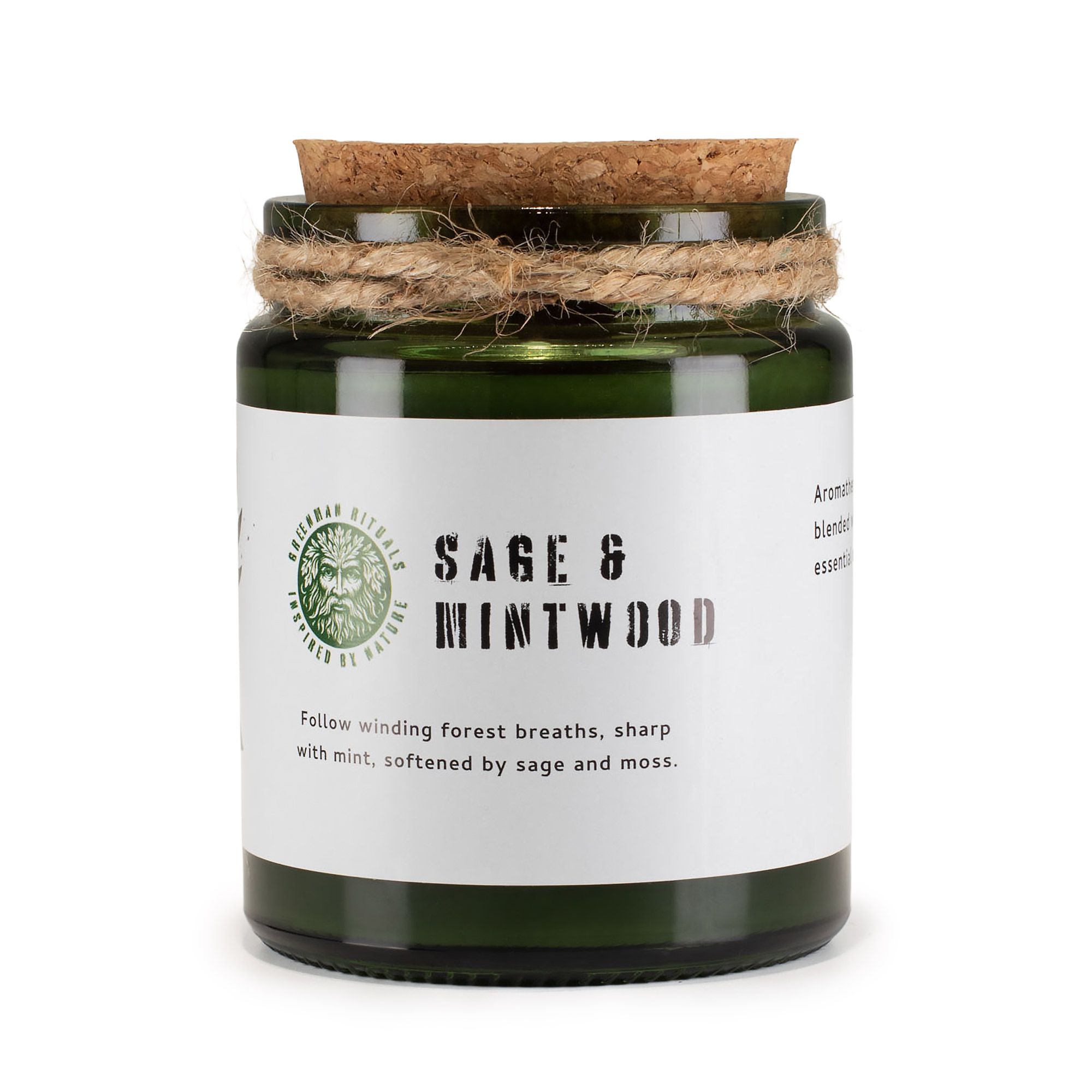 Greenman Woodwick Soy Candle - Sage & Mintwood - Image 2