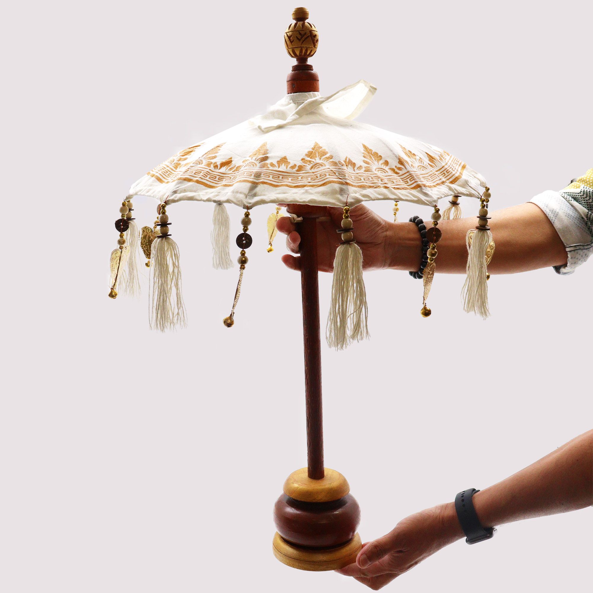 Bali Home Decor Parasol - Cotton - Pink- 40cm - Image 5