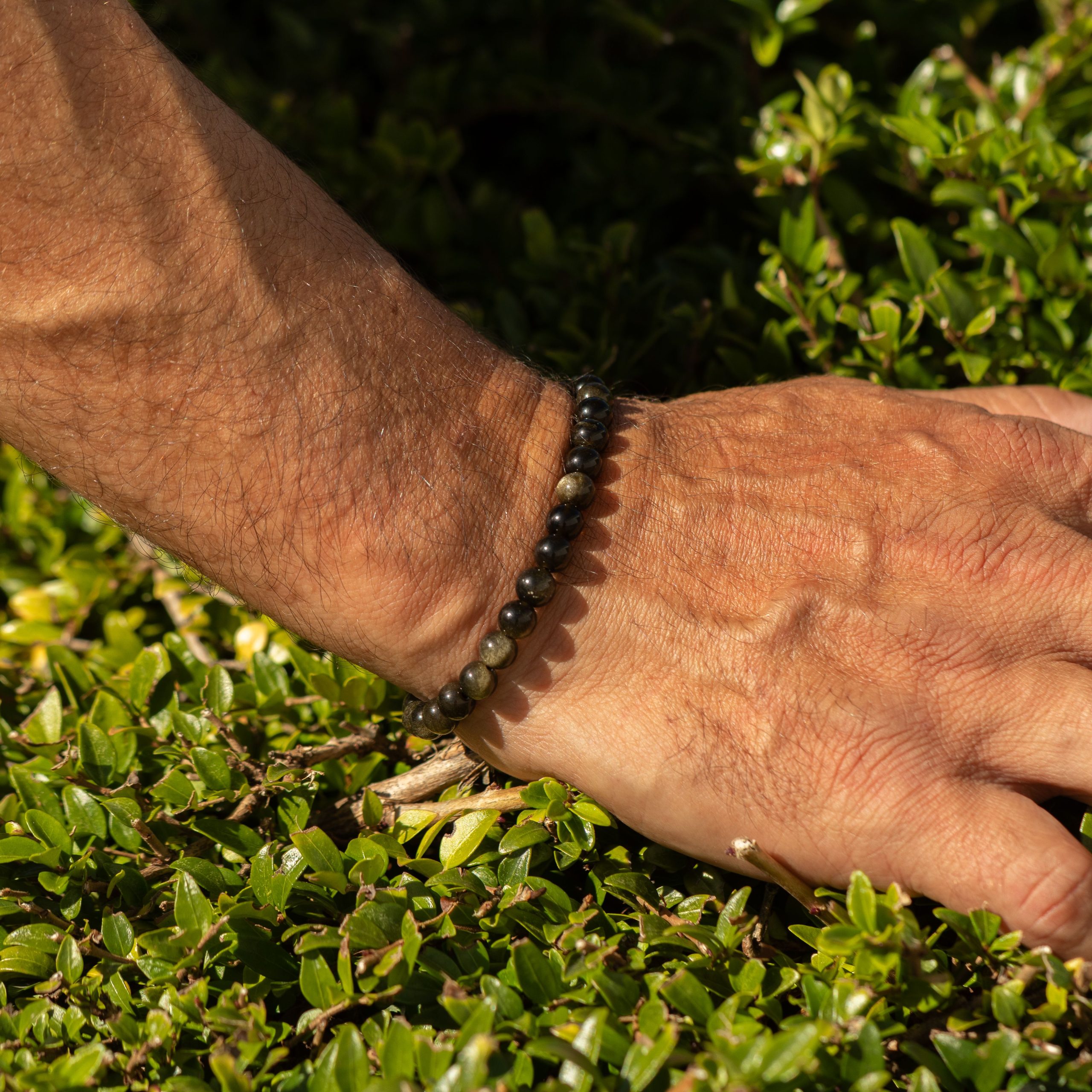 Petite Power Bracelet (17cmx6mm) - Gold Obsidian - Image 2