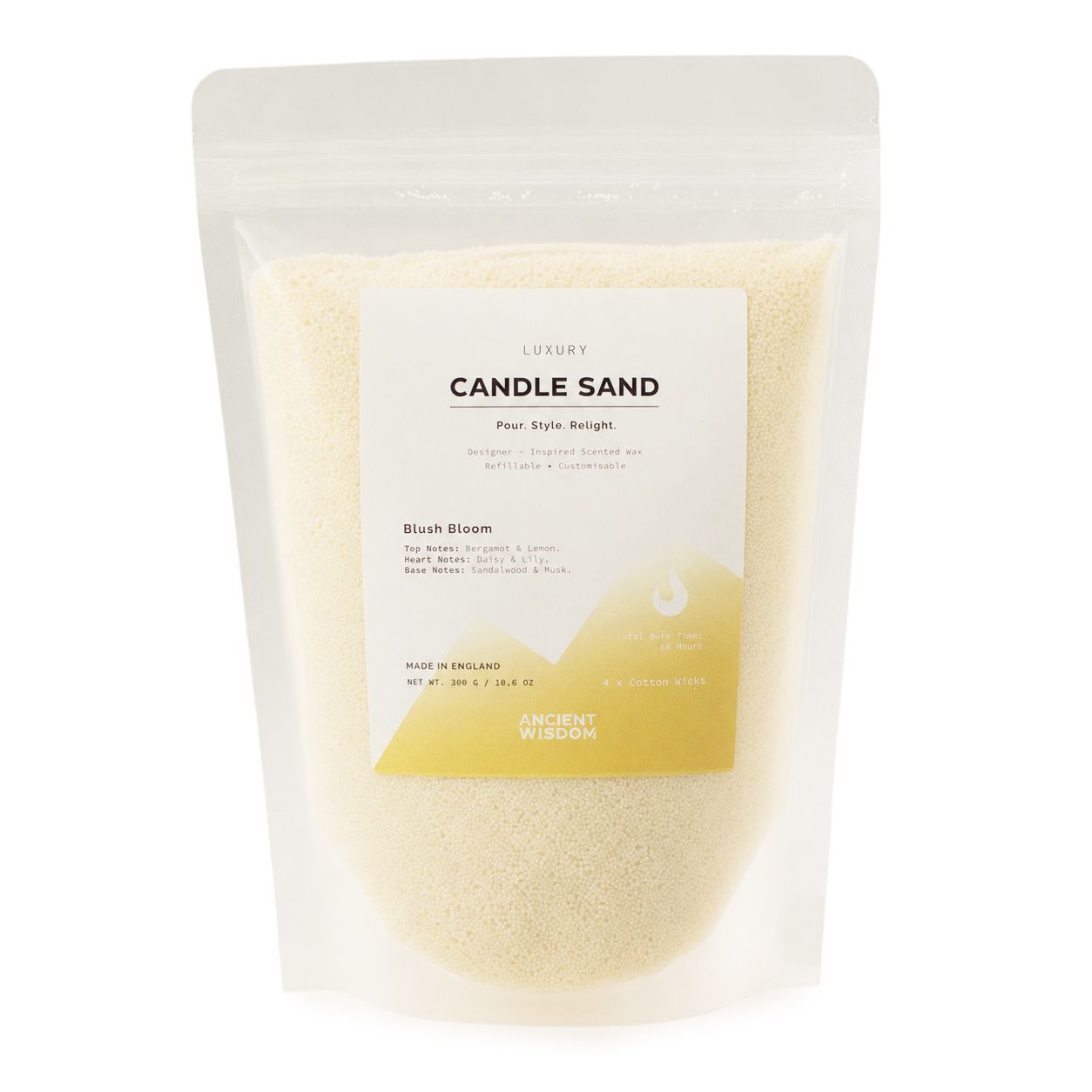 Fragranced Candle Sand - Warm Honey - Blush Bloom - 300g - Image 5