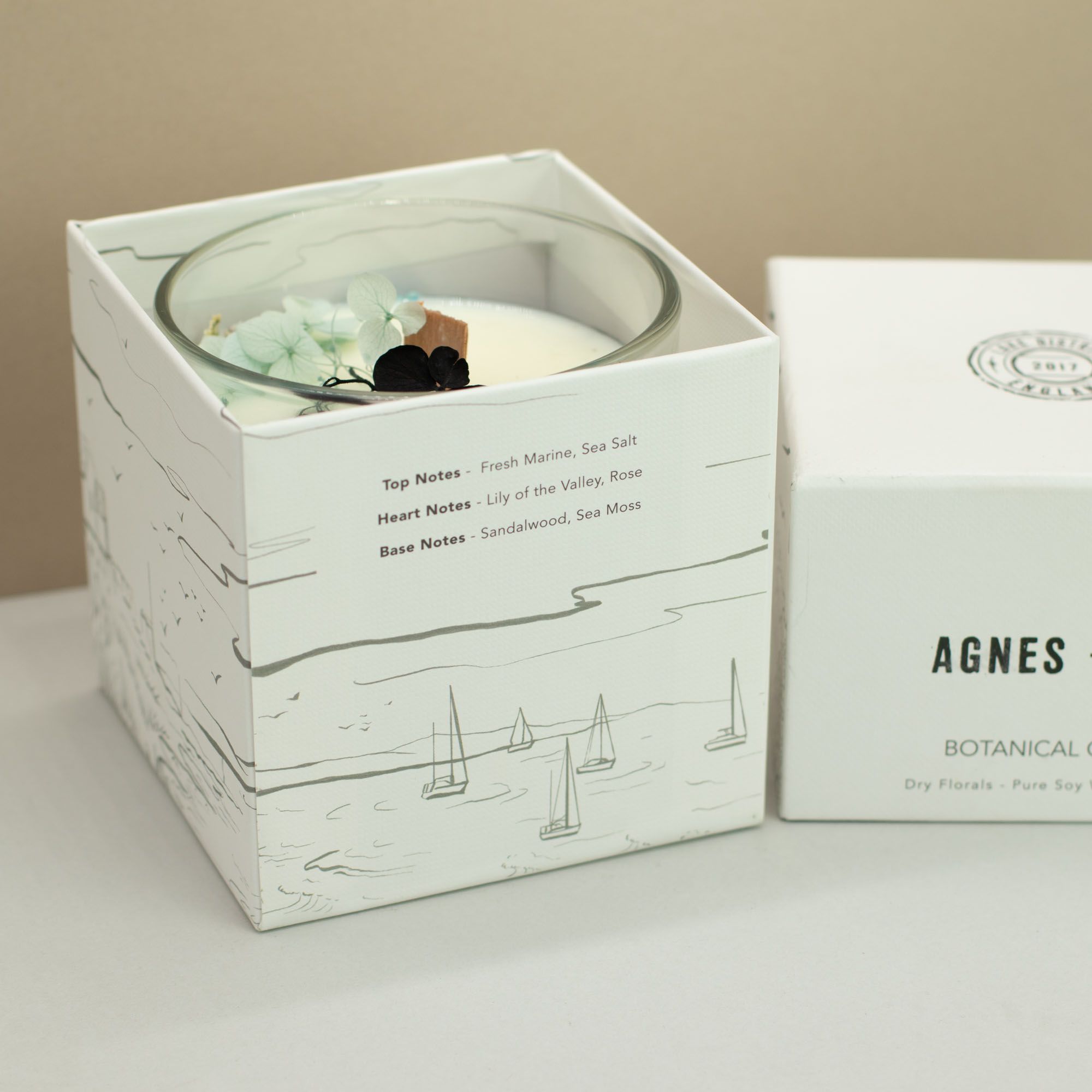 Agnes + Cat Botanical Soy Wax Candle - Seasalt & Moss - Image 2