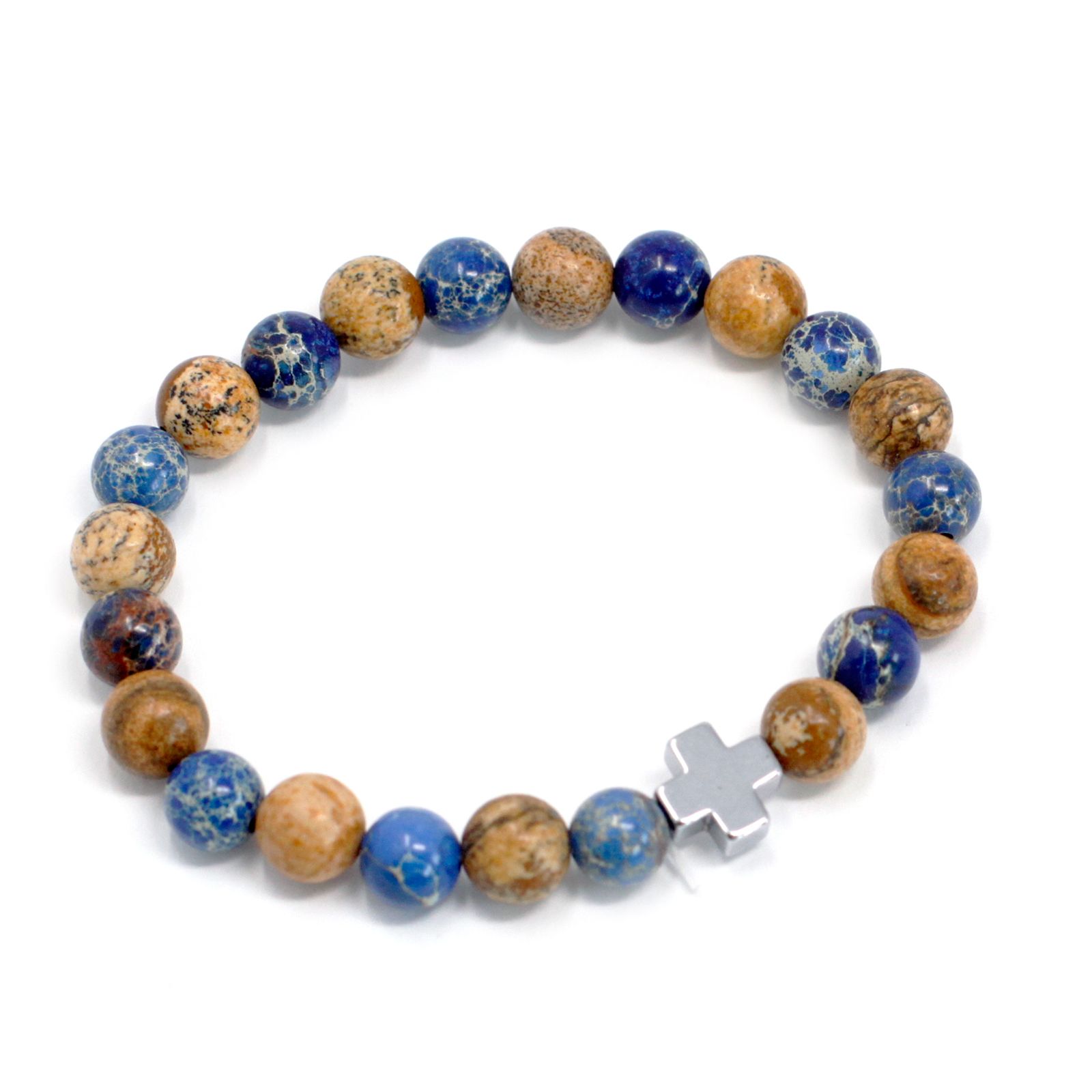 Set of 2 Gemstones Friendship Bracelets - Support - Sodalite & Picture Stone - Image 5