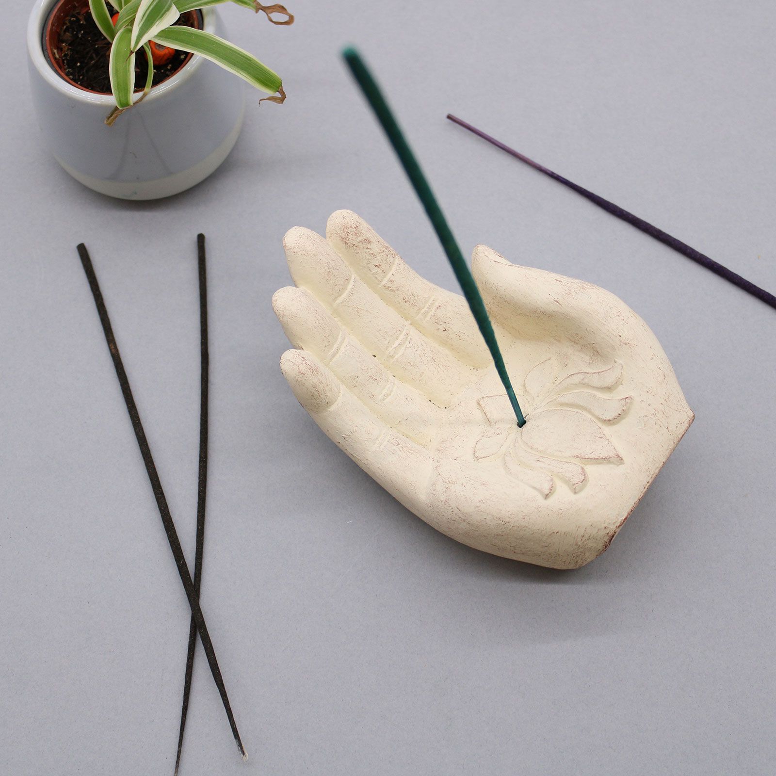 Hand Incense Burner - Lotus (white) - Image 7