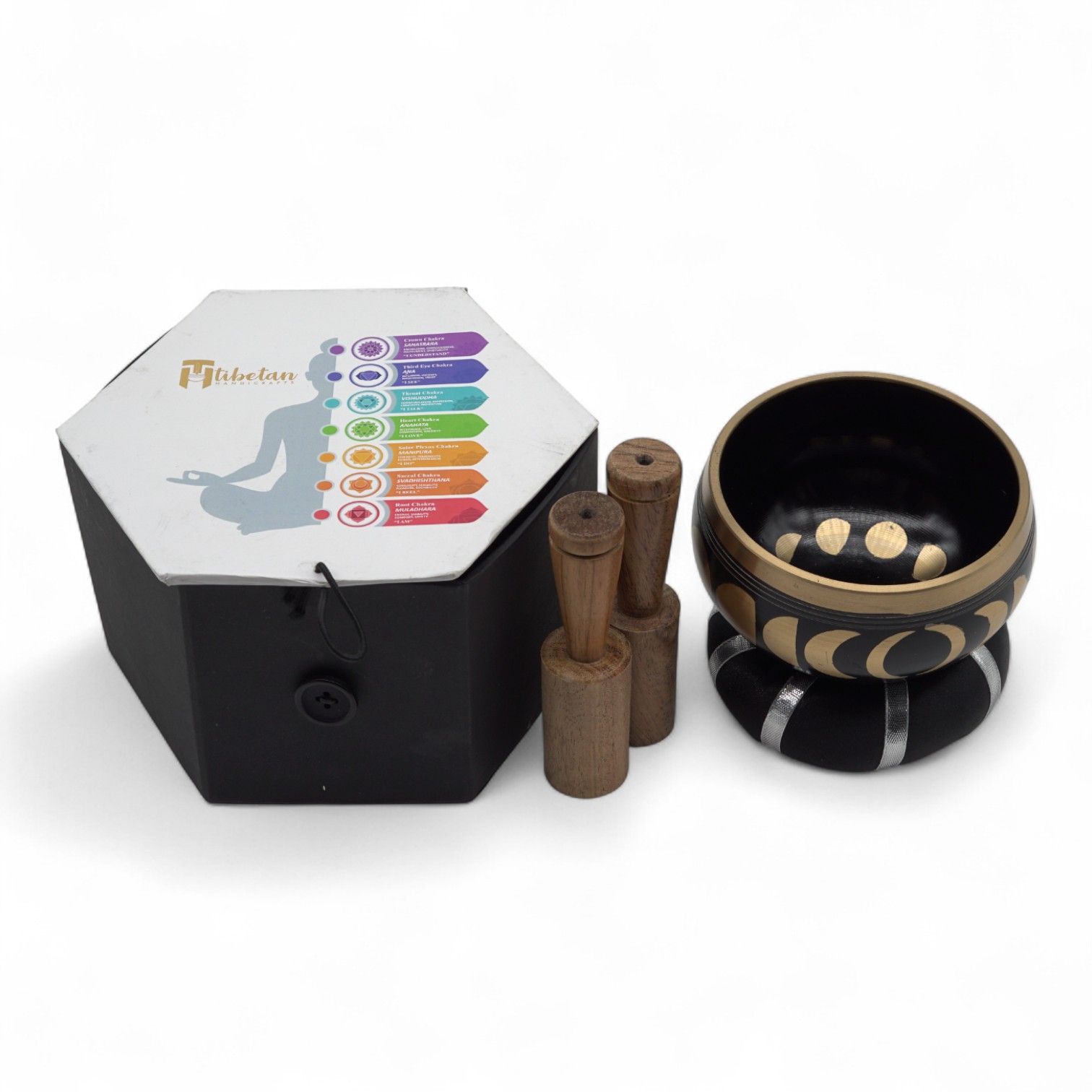 Moon Phase Singing Bowl Set – Black (10.7cm) - Image 5