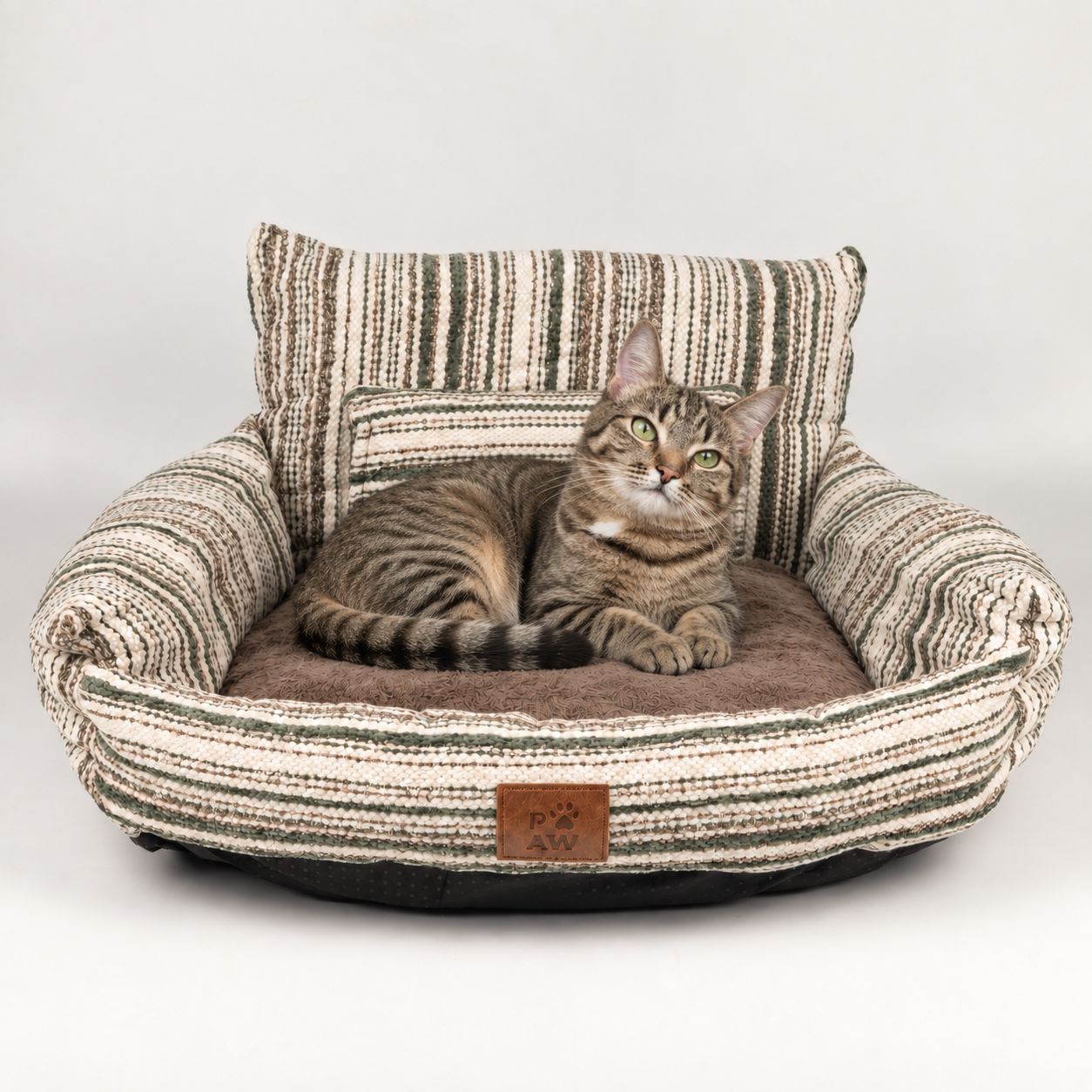 PAW Bed – Small Sofa – Brown Stripes – 50 × 50 × 26cm - Image 11