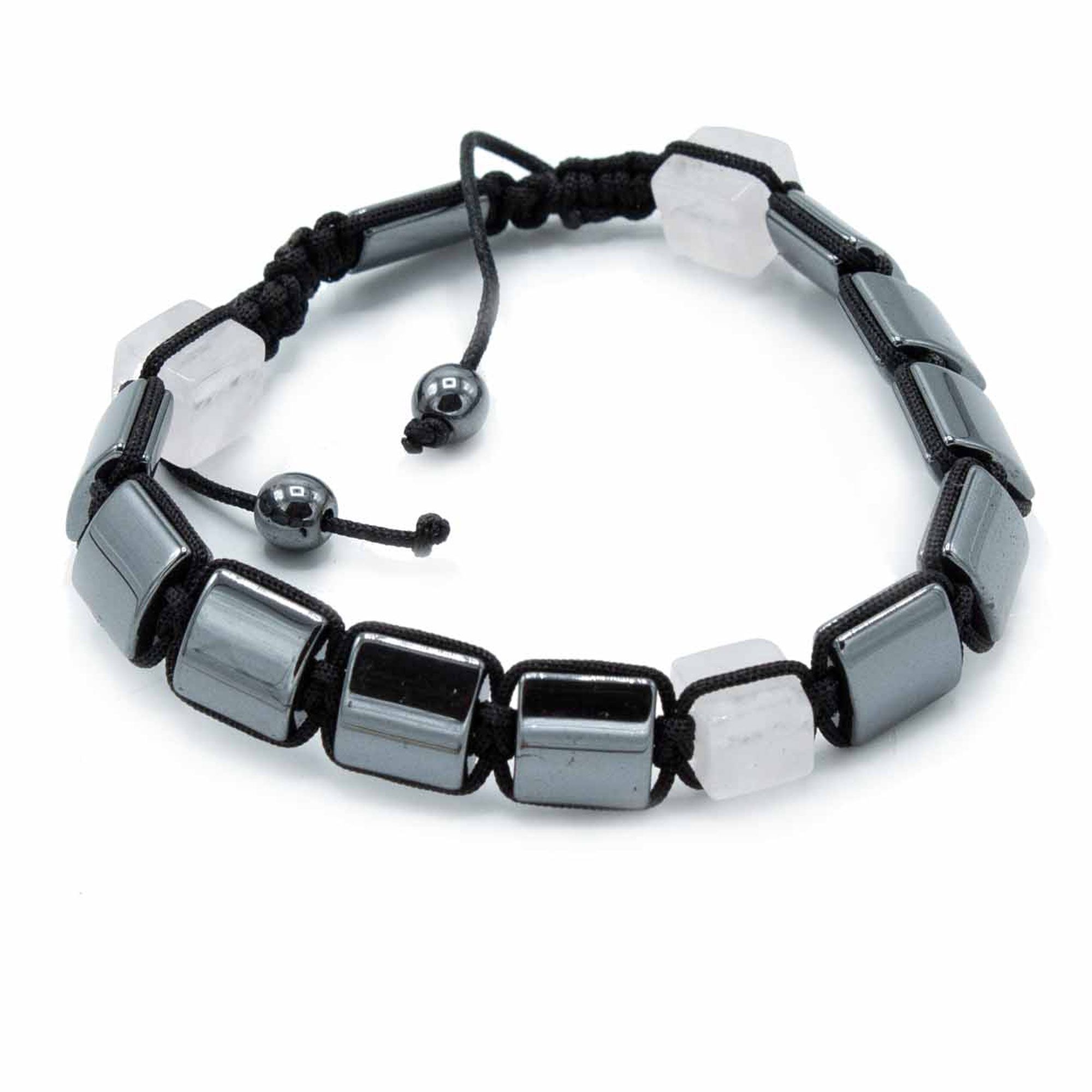 Magnetic Hematite Shamballa Bracelet - Rose Cuboids - Image 2