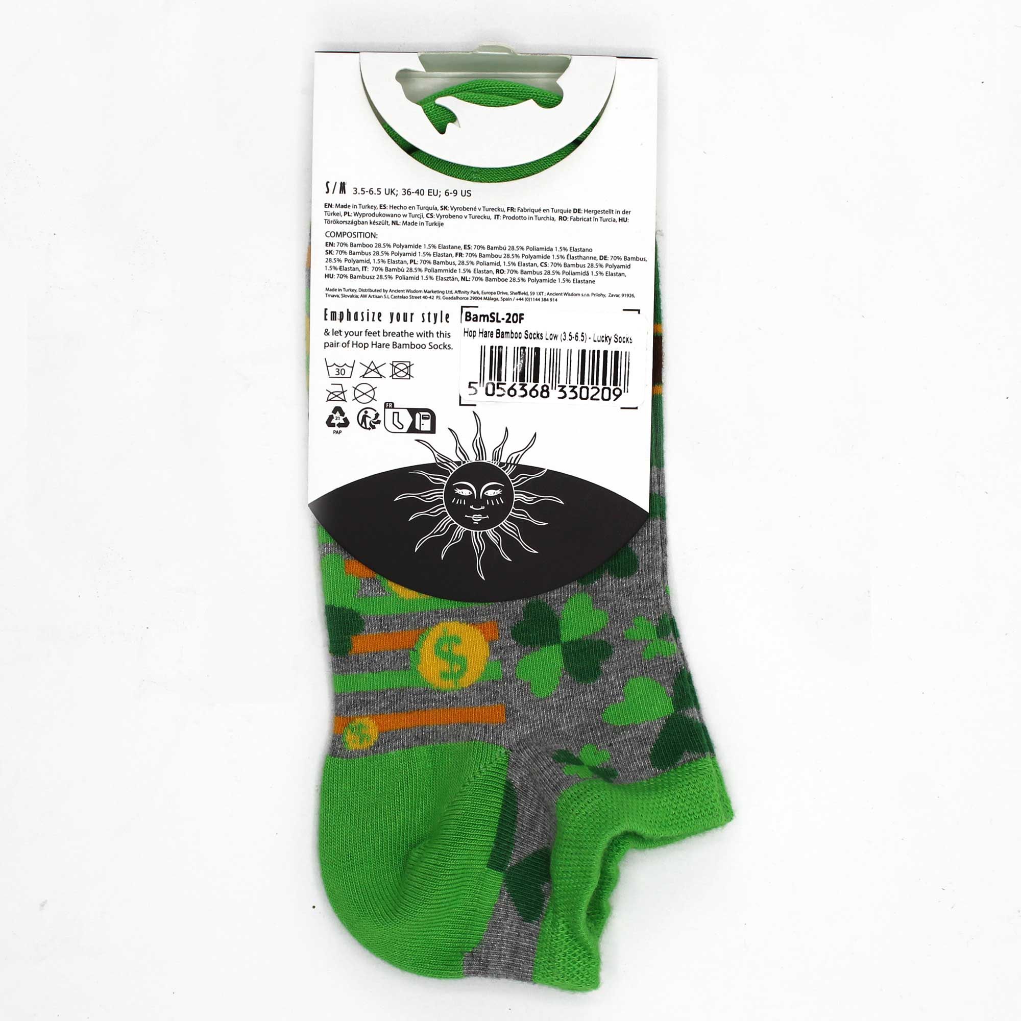 S/M Hop Hare Bamboo Socks Low (3.5-6.5) - Lucky Socks - Image 4