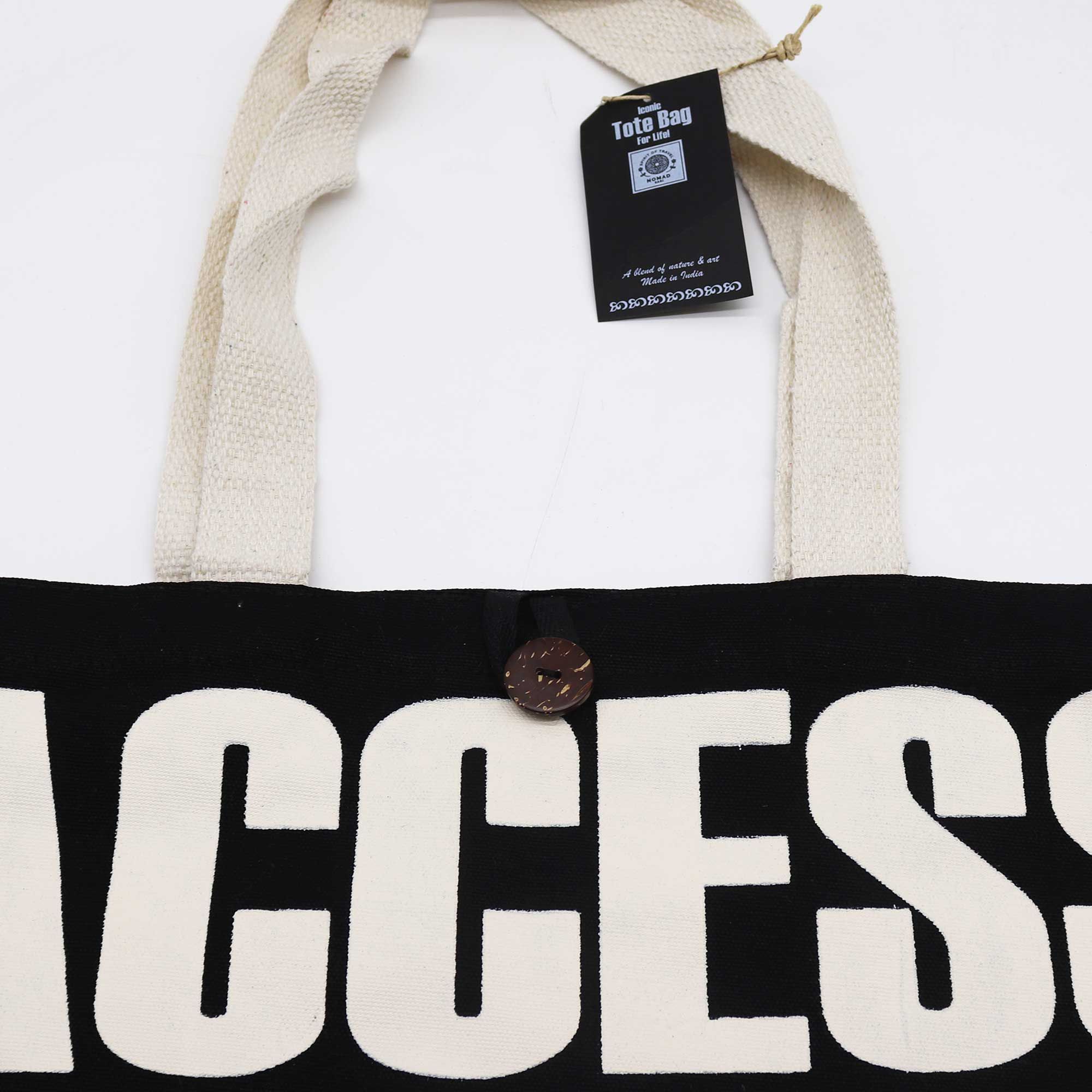 Iconic Classic Tote Bag - ACCESS ALL AREAS - Black Natural 10oz - Image 4