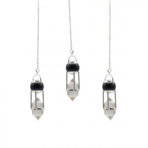Shadow Seer - Double Power Pendulum - Obsidian Globe - Clear Quartz Double Terminated