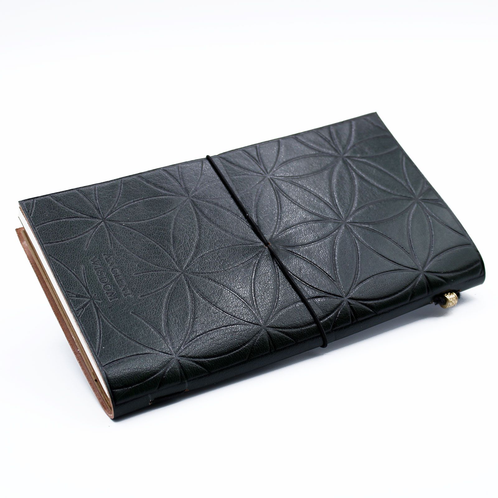 Handmade Leather Journal - Flower of Life - Green (80 pages) - Image 5