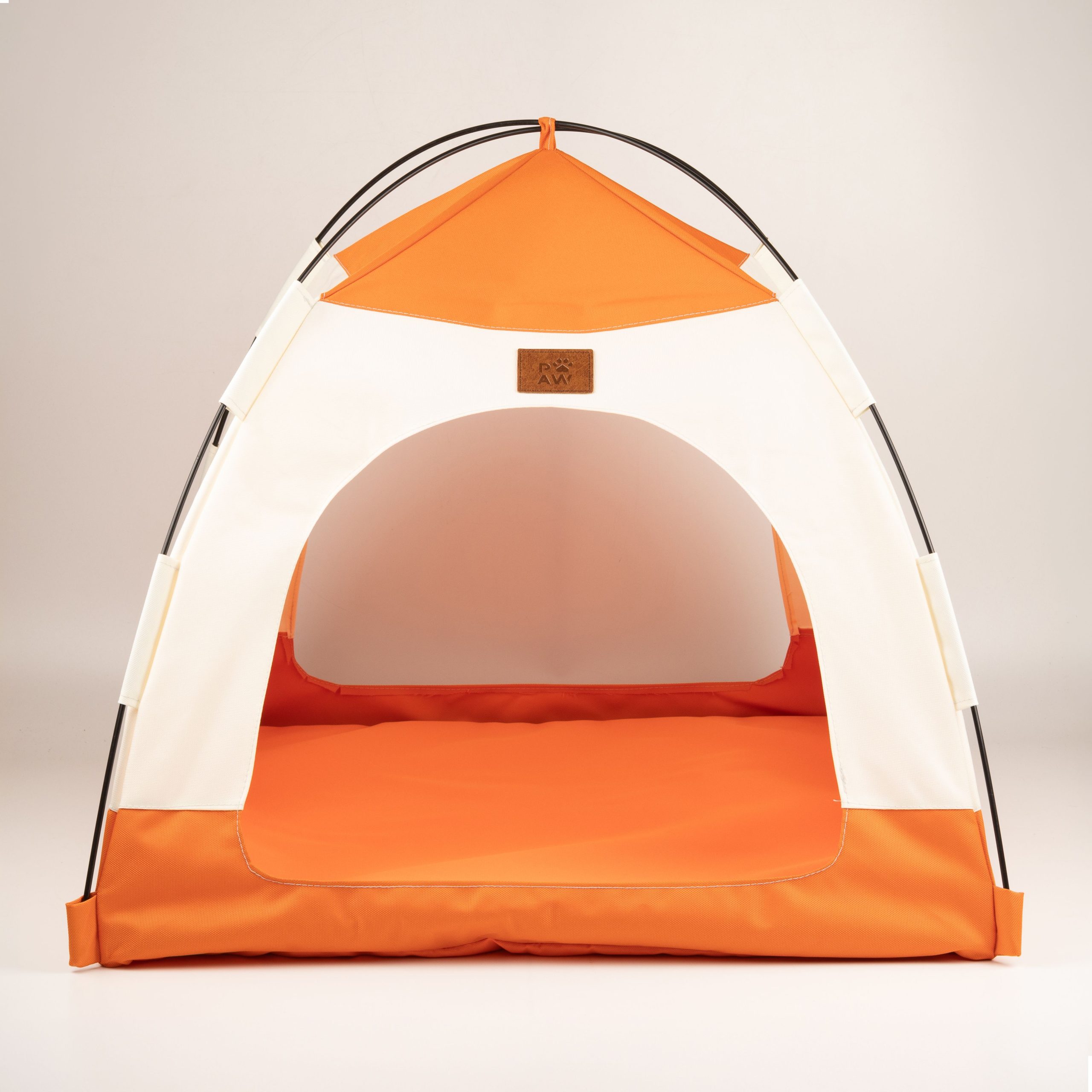 PAW Bed – Beige & Orange Tent – 58 × 58 × 48cm - Image 8