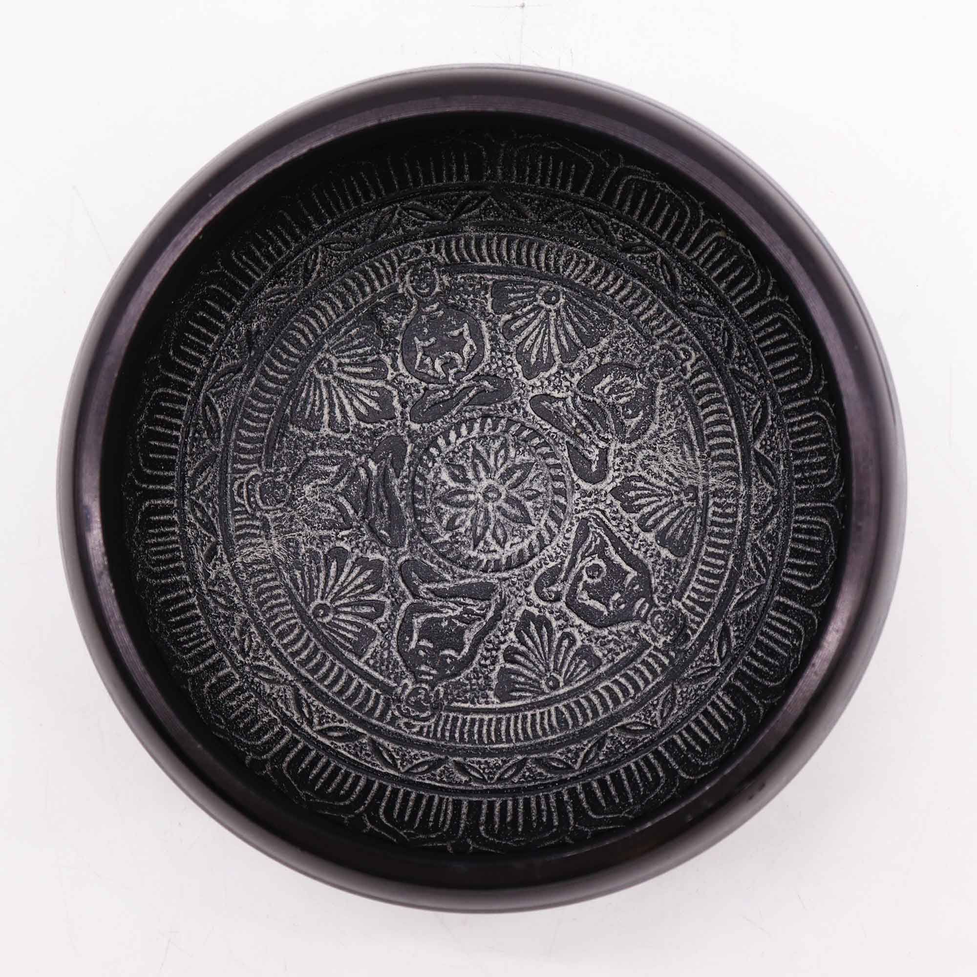 Earth Powder Singing Bowl - Om Five Buddha - 16cm - Image 2