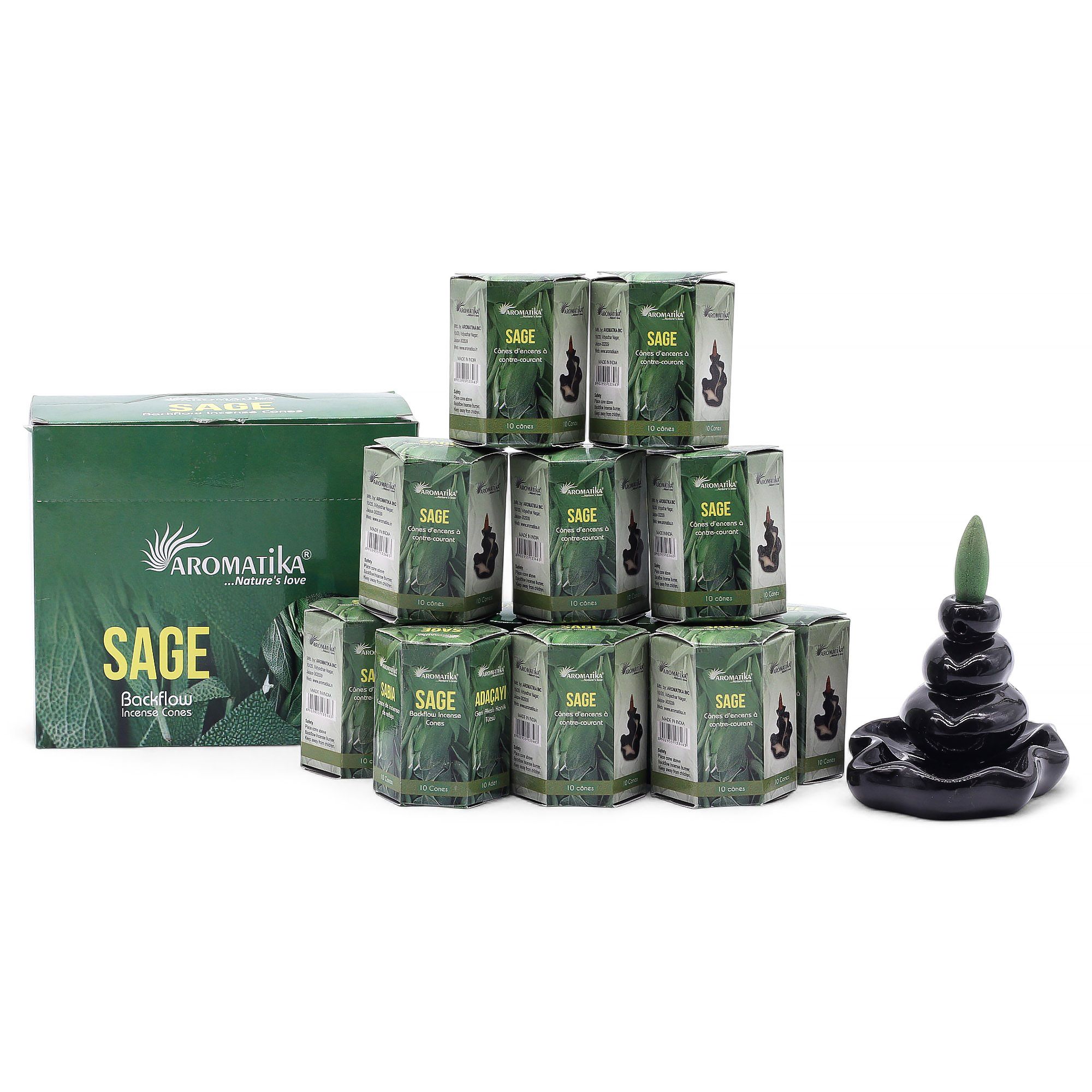 Pack of 10 Masala Backflow Incense - Sage - Image 7