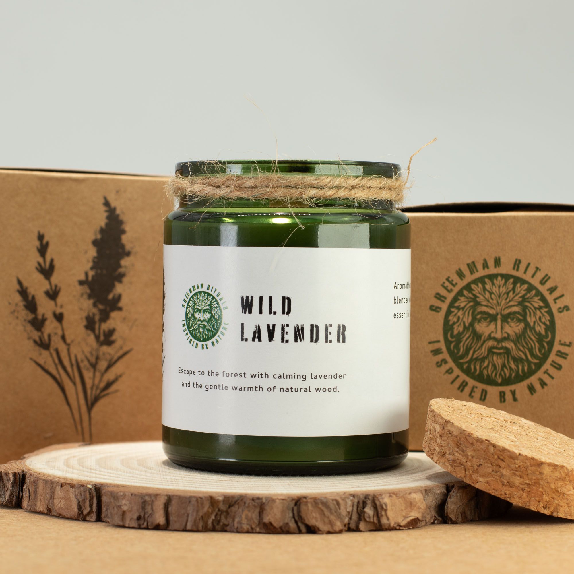 Greenman Woodwick Soy Candle - Wild Lavender - Image 2