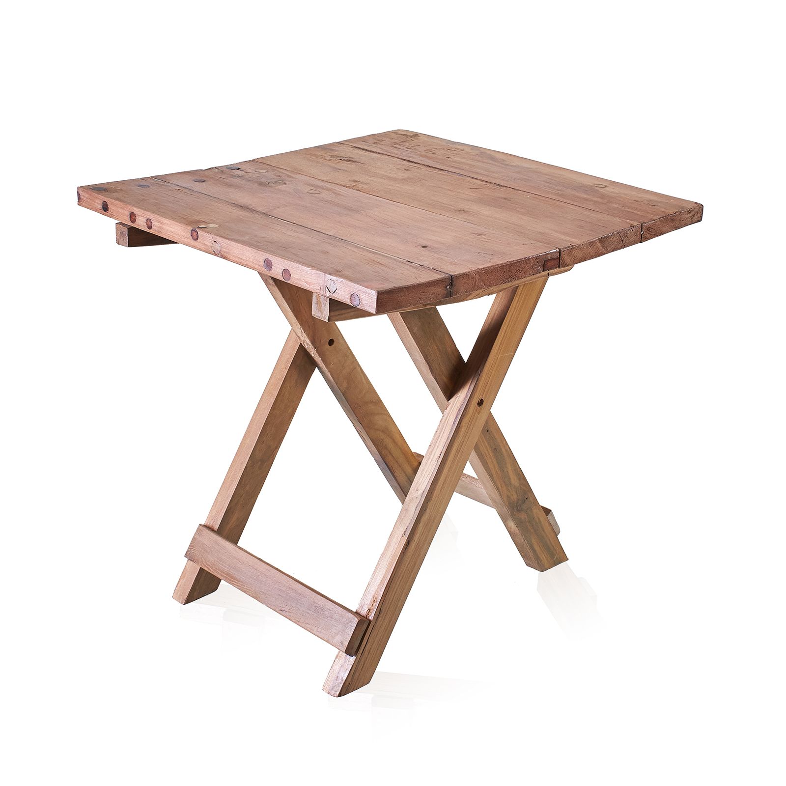Square Folding Coffee Table - 50cm - Recycled Wood - Image 2
