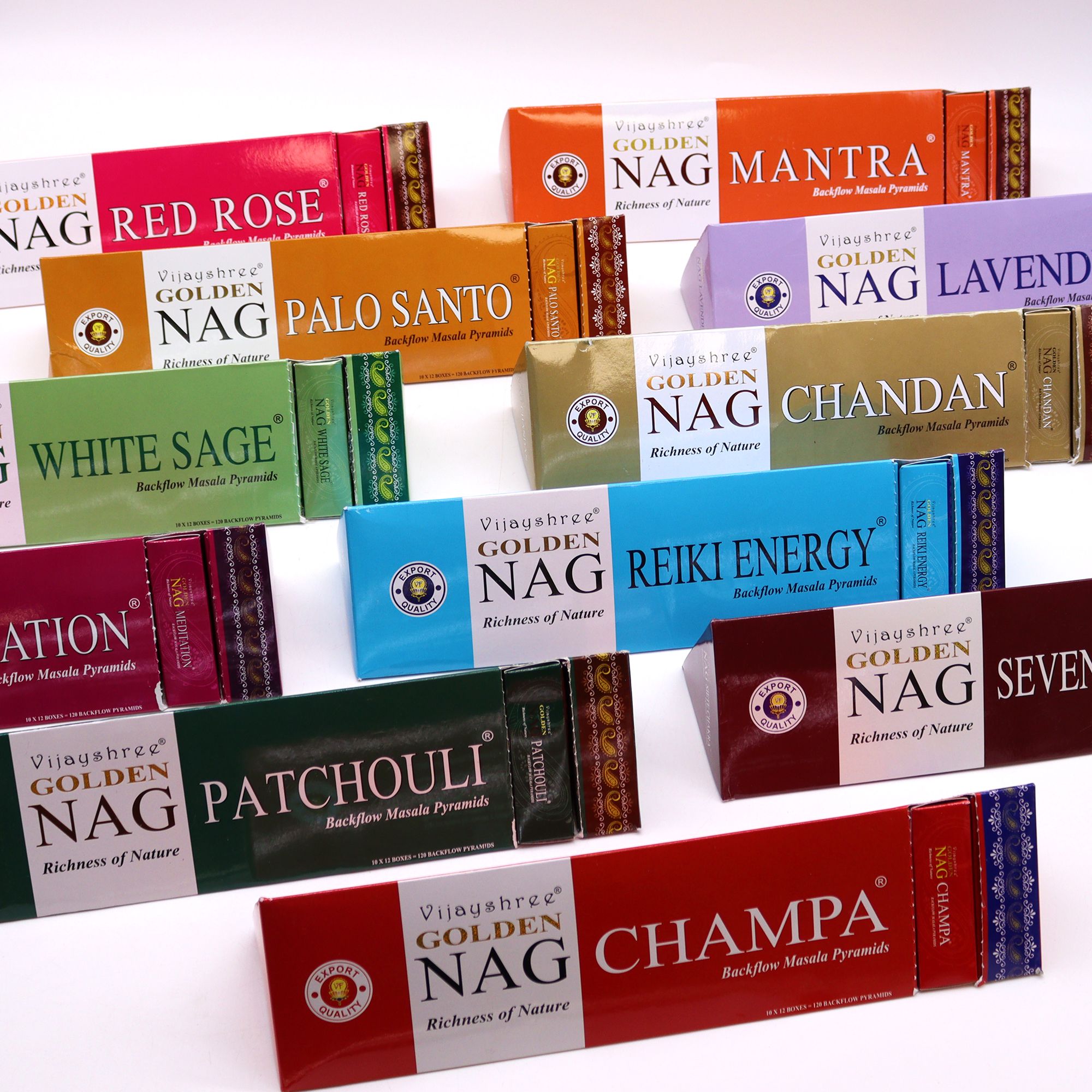 42g Jumbo Golden Nag - Reiki Energy Backflow Incense Cones - Image 3