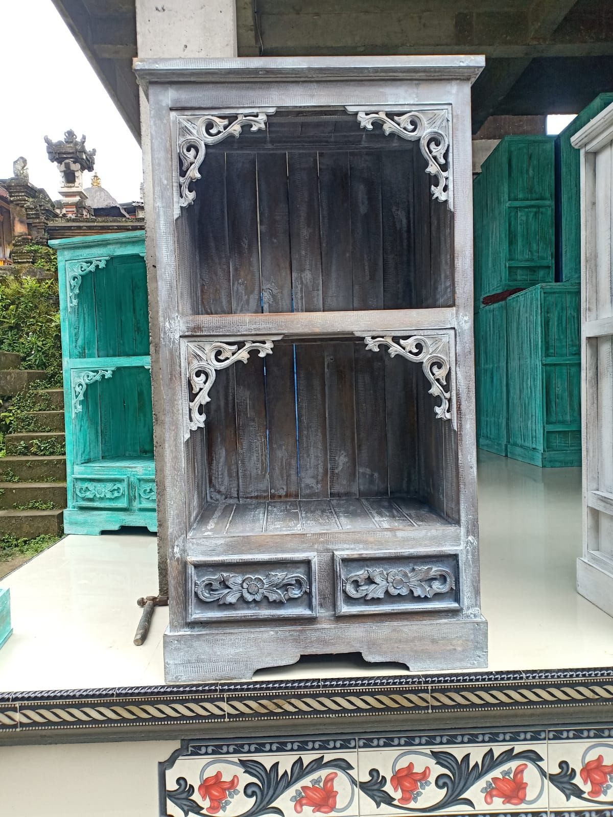 Albasia Bathroom Cabinet - Greywash - Image 3