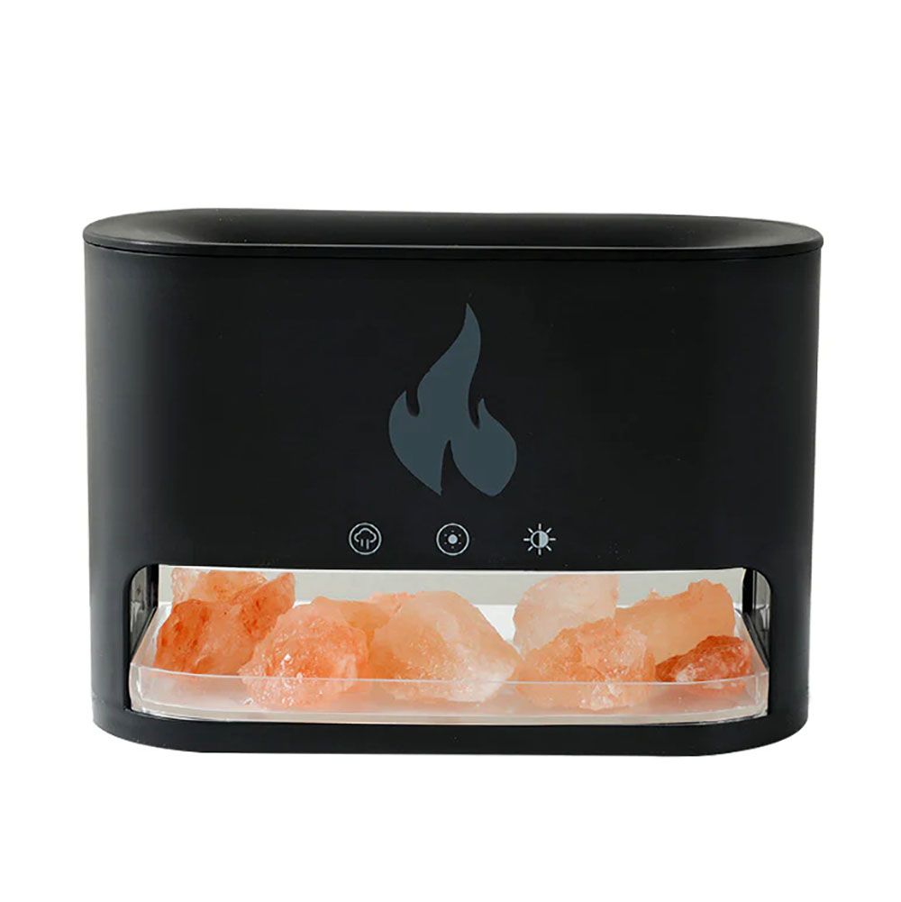 White Blaze Aroma Diffuser - Himalayan Salt Chamber - USB-C - Flame Effect (Salt included) - Image 2