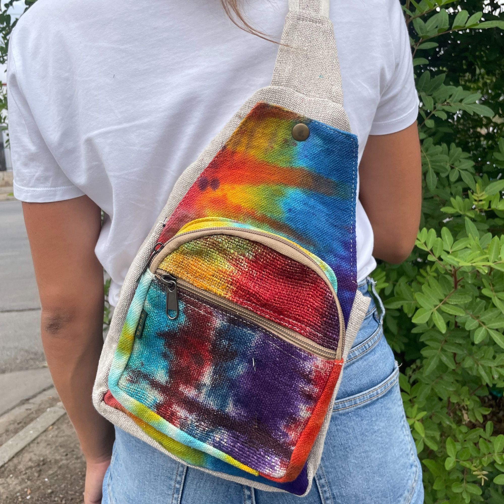 Tiedye Hemp Sling Shoulder Bag - Image 6