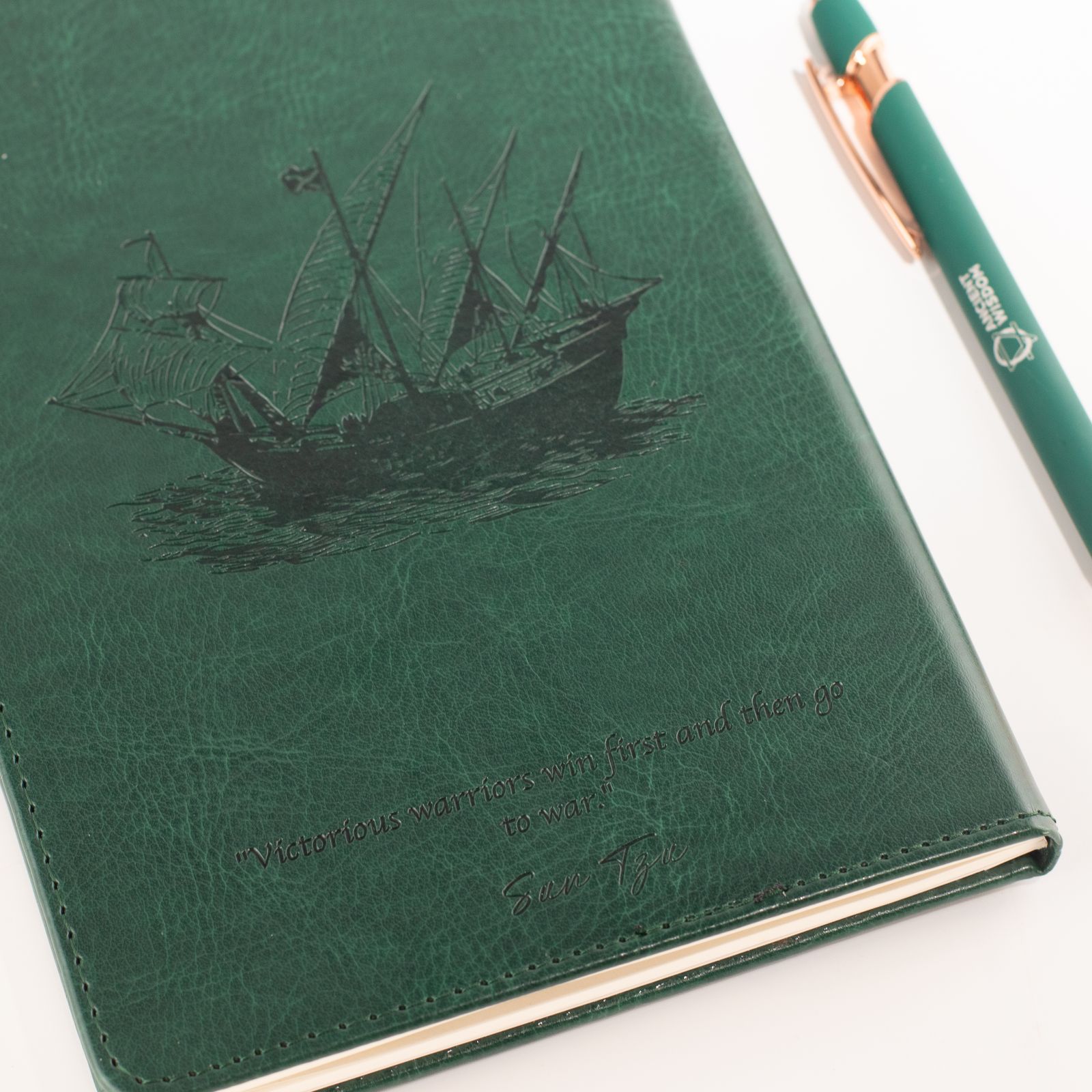 A5 Intention Note Book - LCD Wipe Screen - Green Leather Effect - 160 Pages - Image 3