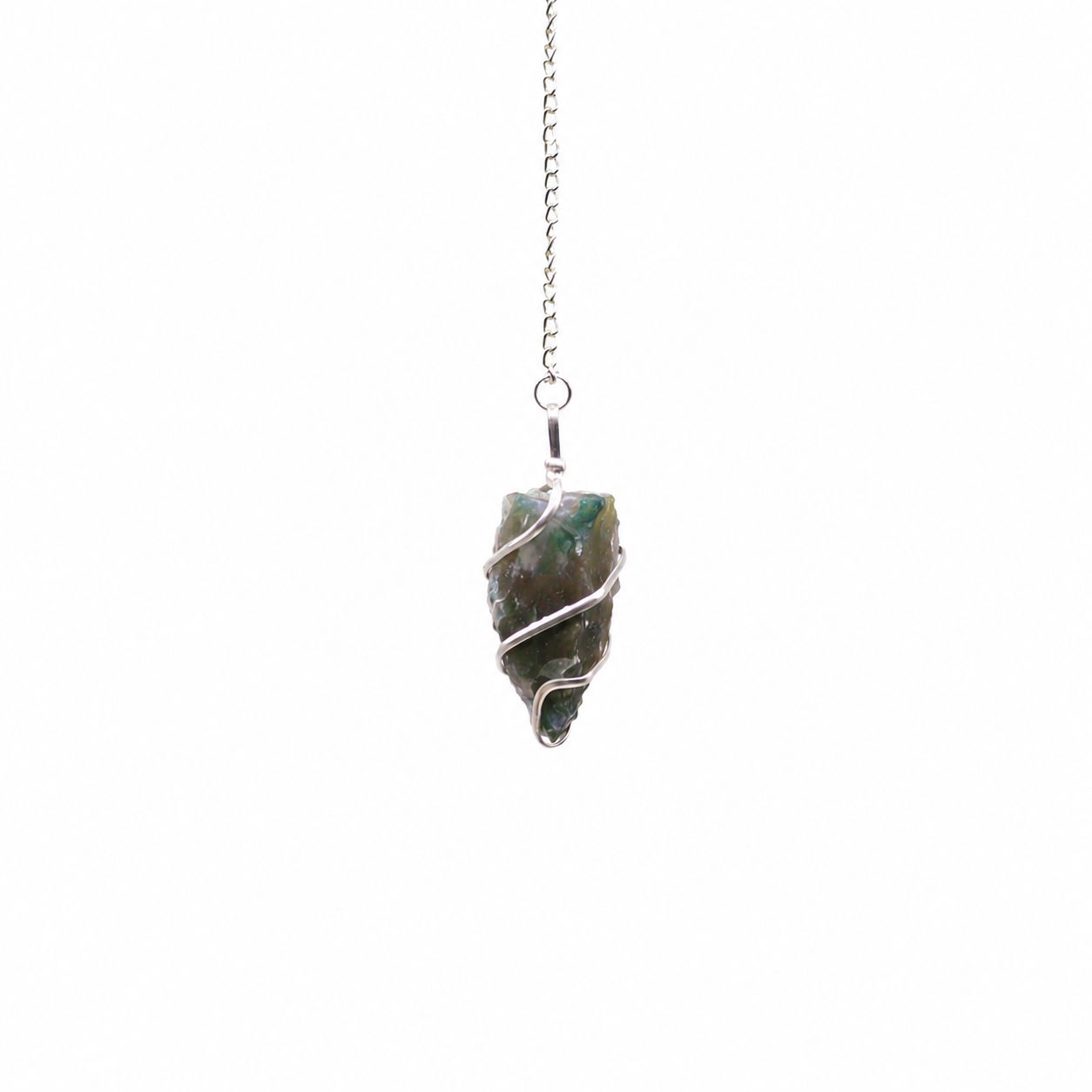 Raw Gemstone Pendulum - Moss Agate - Image 3