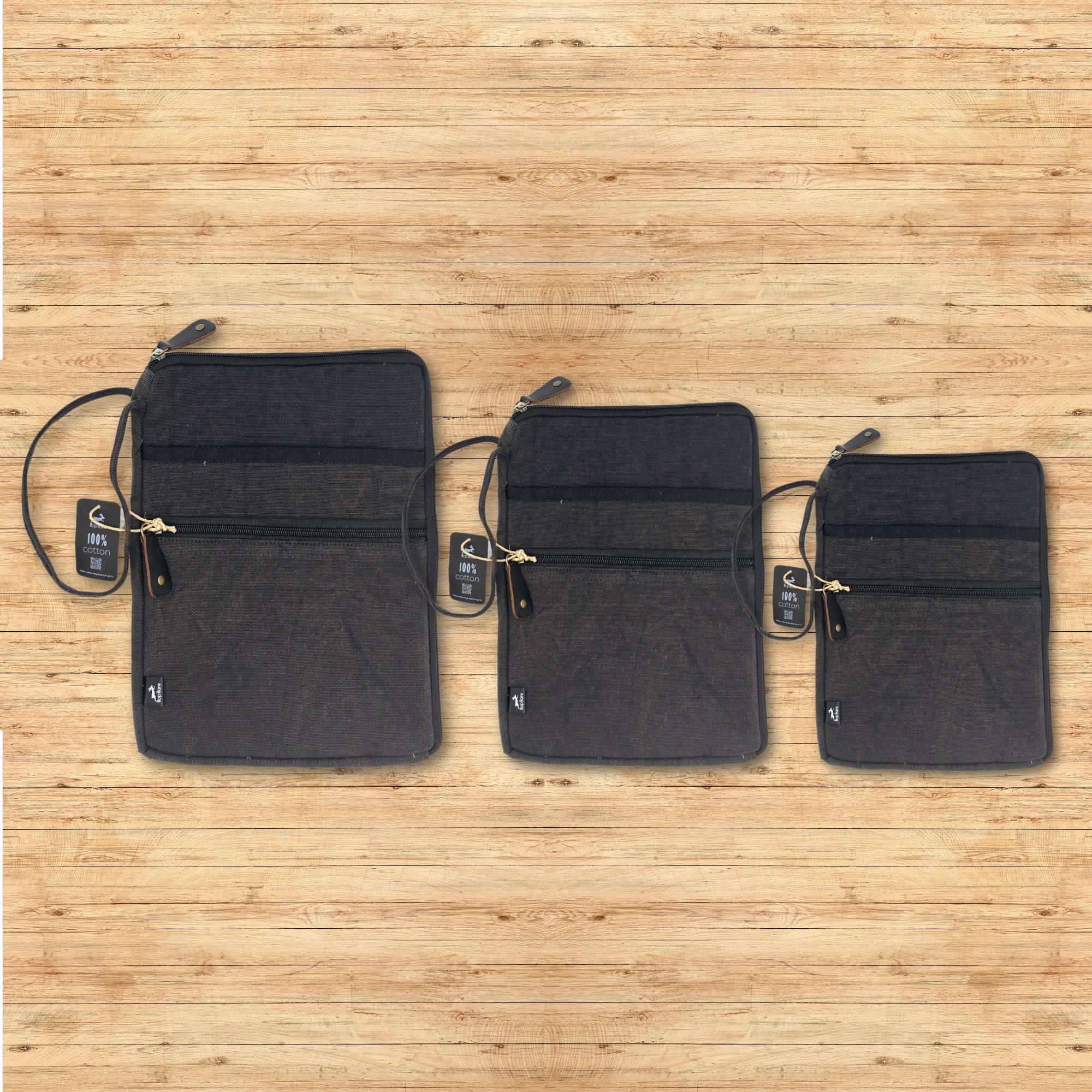 Stonewash Large Laptop Pouch - Charcoal - Image 3