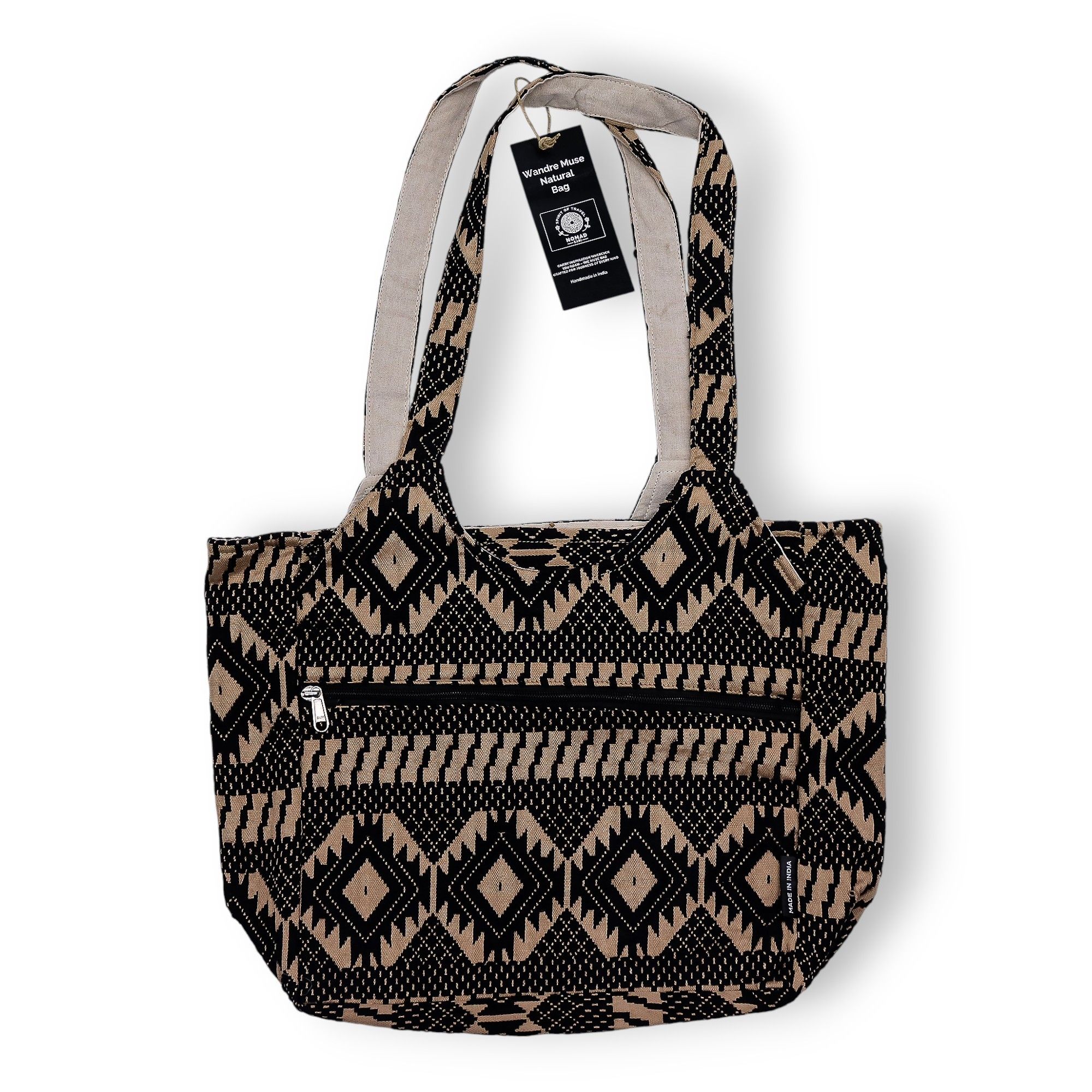 Nomad Sari Jacquard Natural Wander Muse Bags - Desert Loom - Image 4