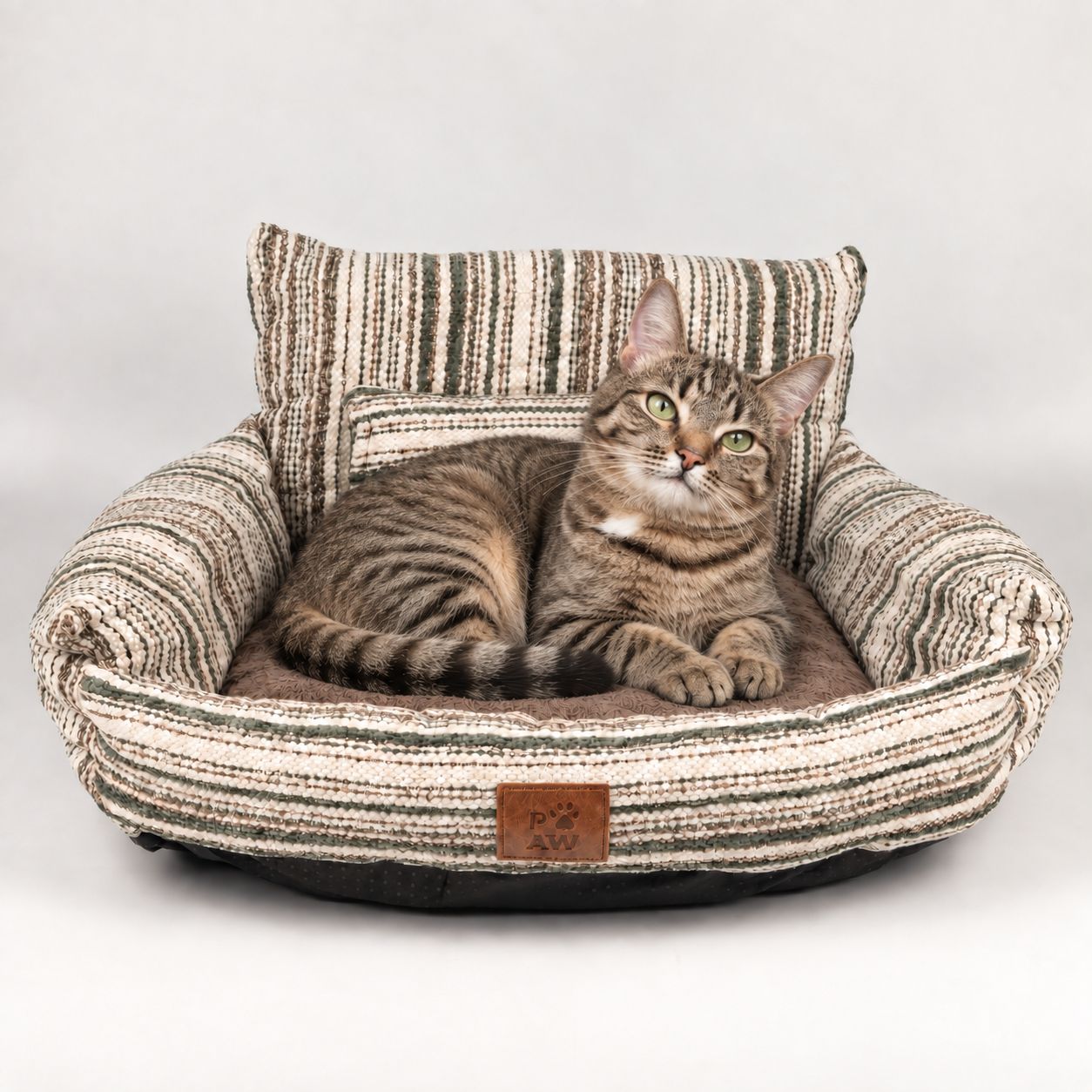 PAW Bed – Small Sofa – Brown Stripes – 50 × 50 × 26cm - Image 13