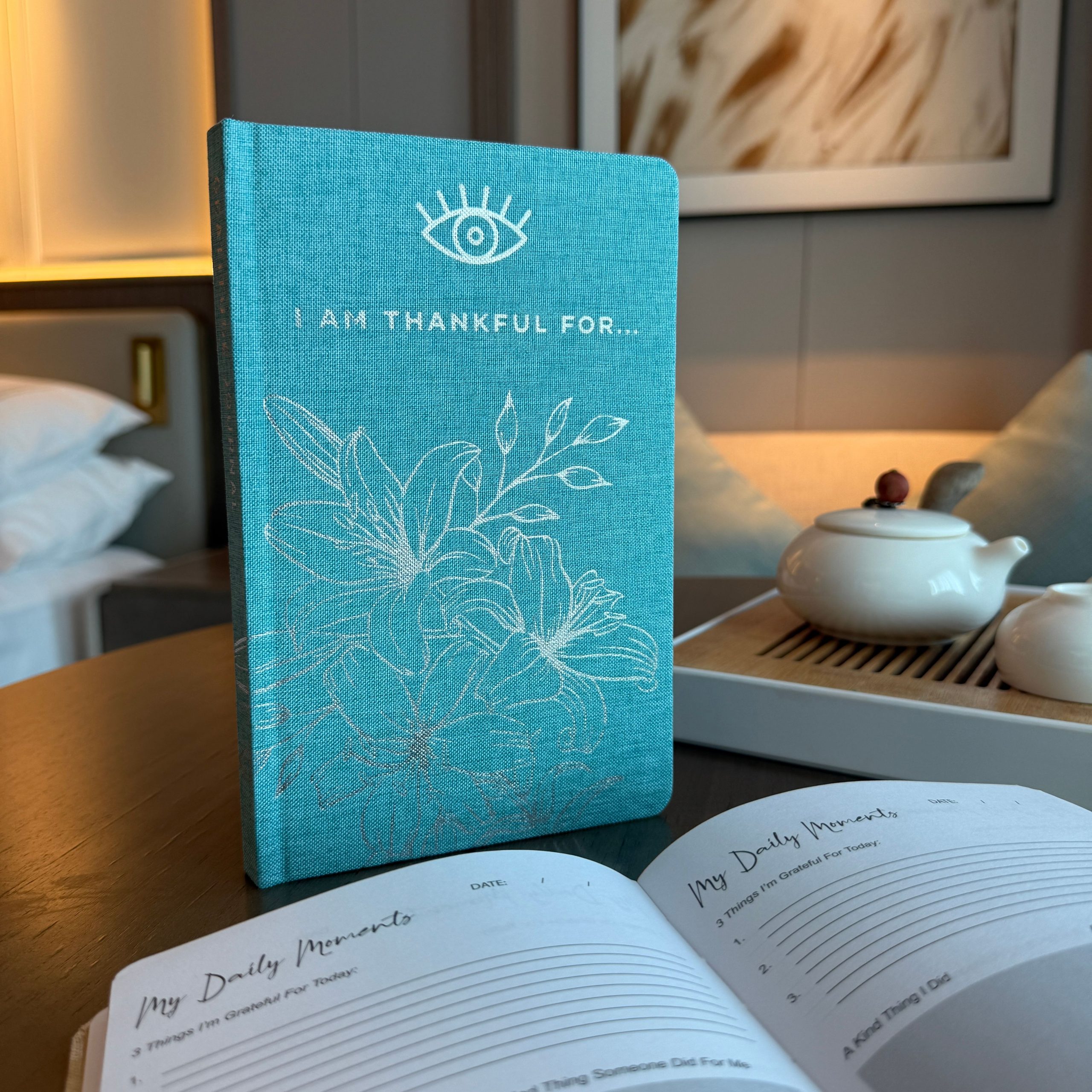 Blue Gratitude Journal with Silver Lining - 120 pages - I am Thankful For - Image 5