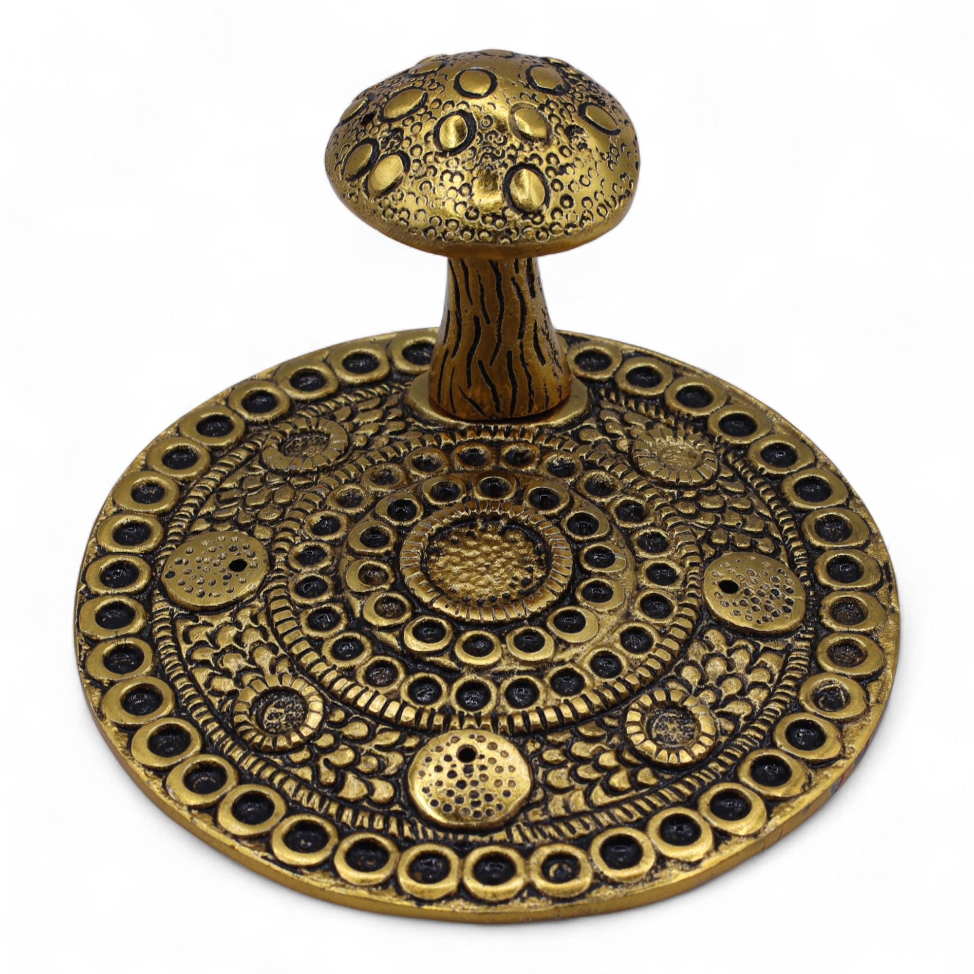 Mushroom Plate - Brass Effect - Incense Holder - Image 4