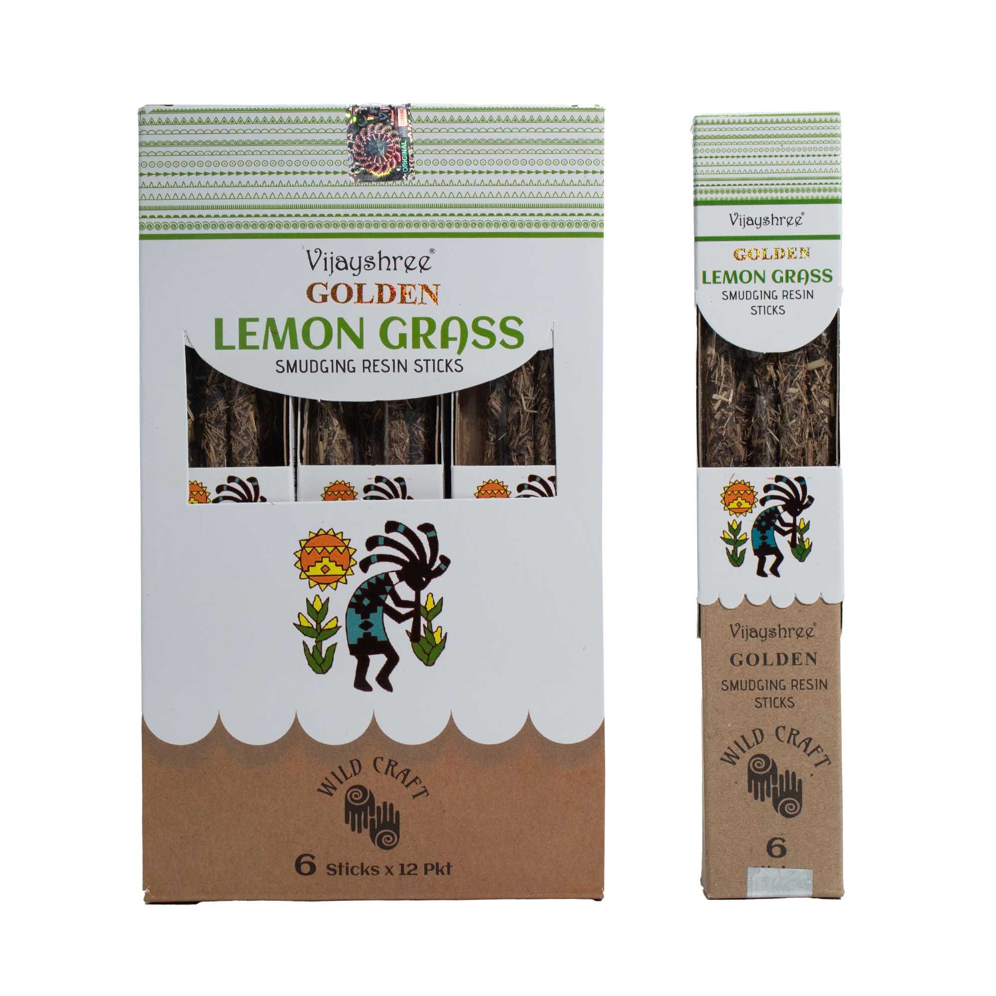 Golden Lemon Grass Smudging Resin Sticks - 30g - Image 7
