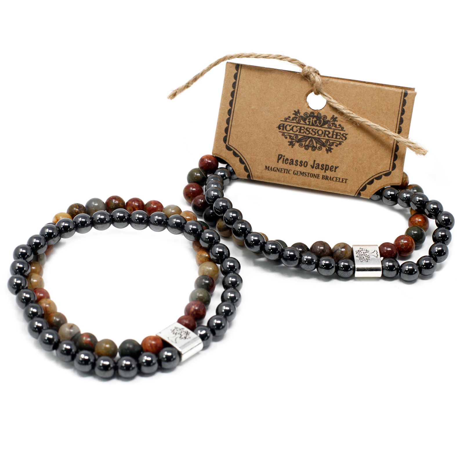 Magnetic Gemstone Bracelet - Picasso Jasper - Image 4