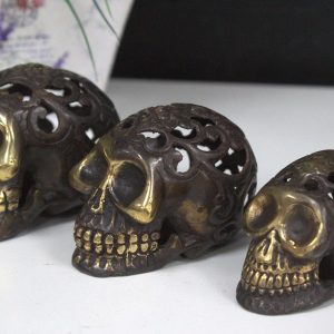 Vintage Brass Skull - Lrg