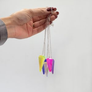 Six Sided Pendulum - Aurora Crystal Pale Green - 4cm