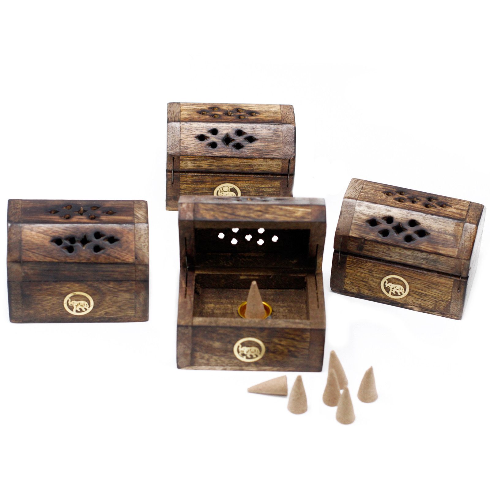 Mini Incense Cone Smoke Box - Mango Wood - Image 5