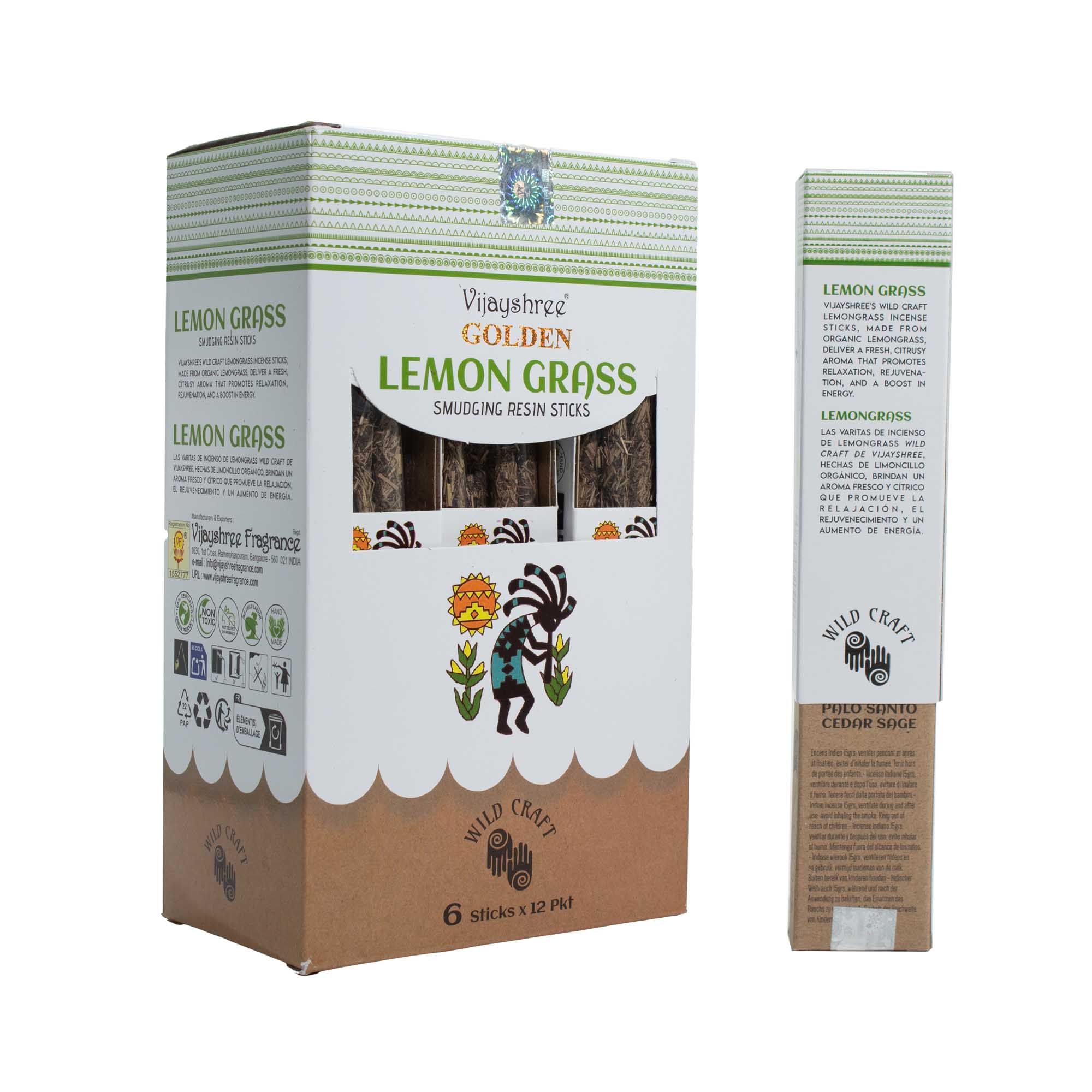 Golden Lemon Grass Smudging Resin Sticks - 30g - Image 5