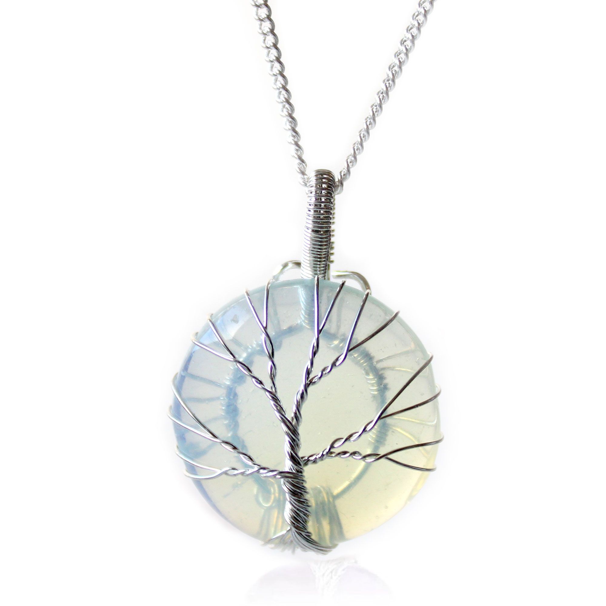 Tree of Life Gemstone Necklace - Opalite - Image 3