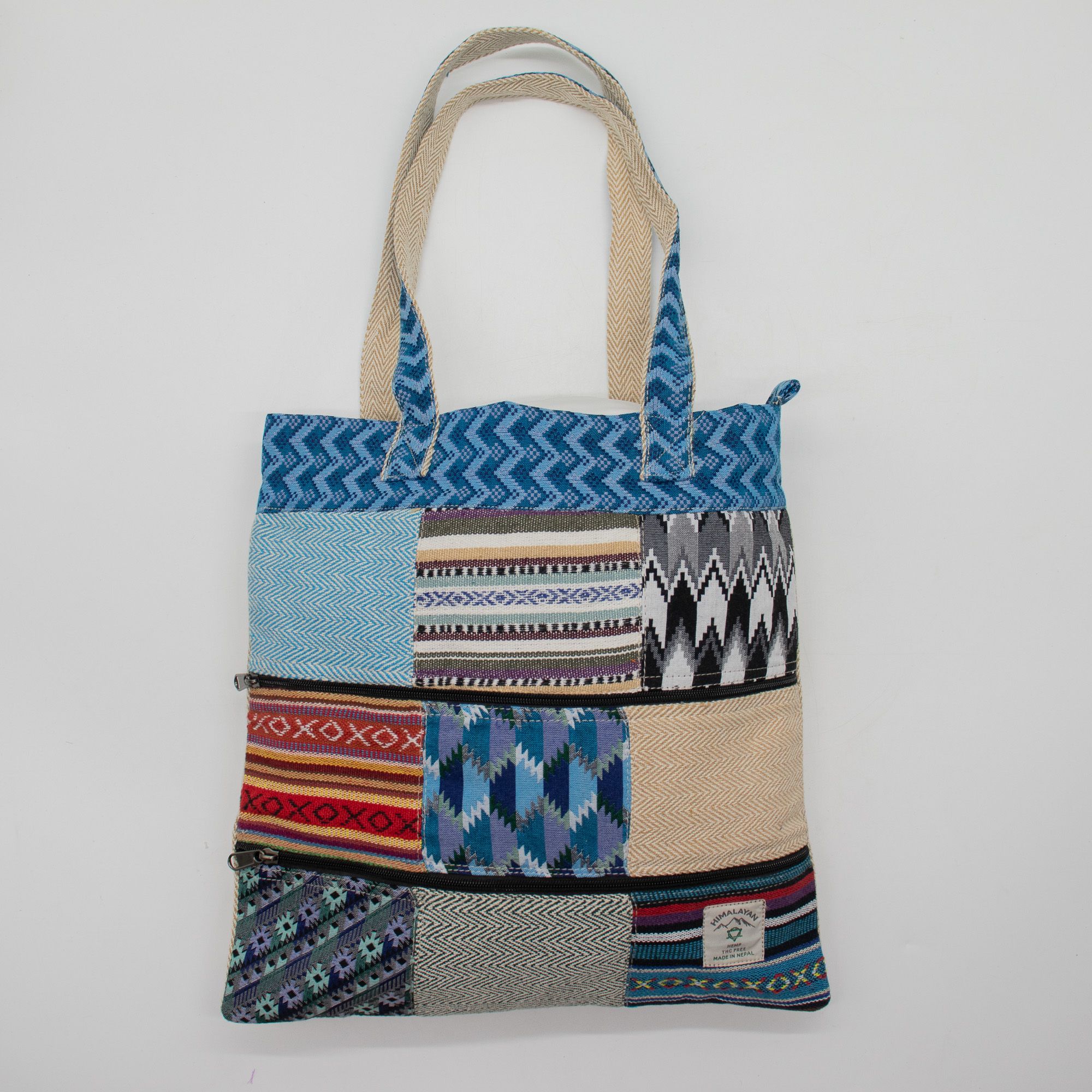 Patchwork Kathmandu Tote Bag - Dhaka Design (37x38cm) - Image 13