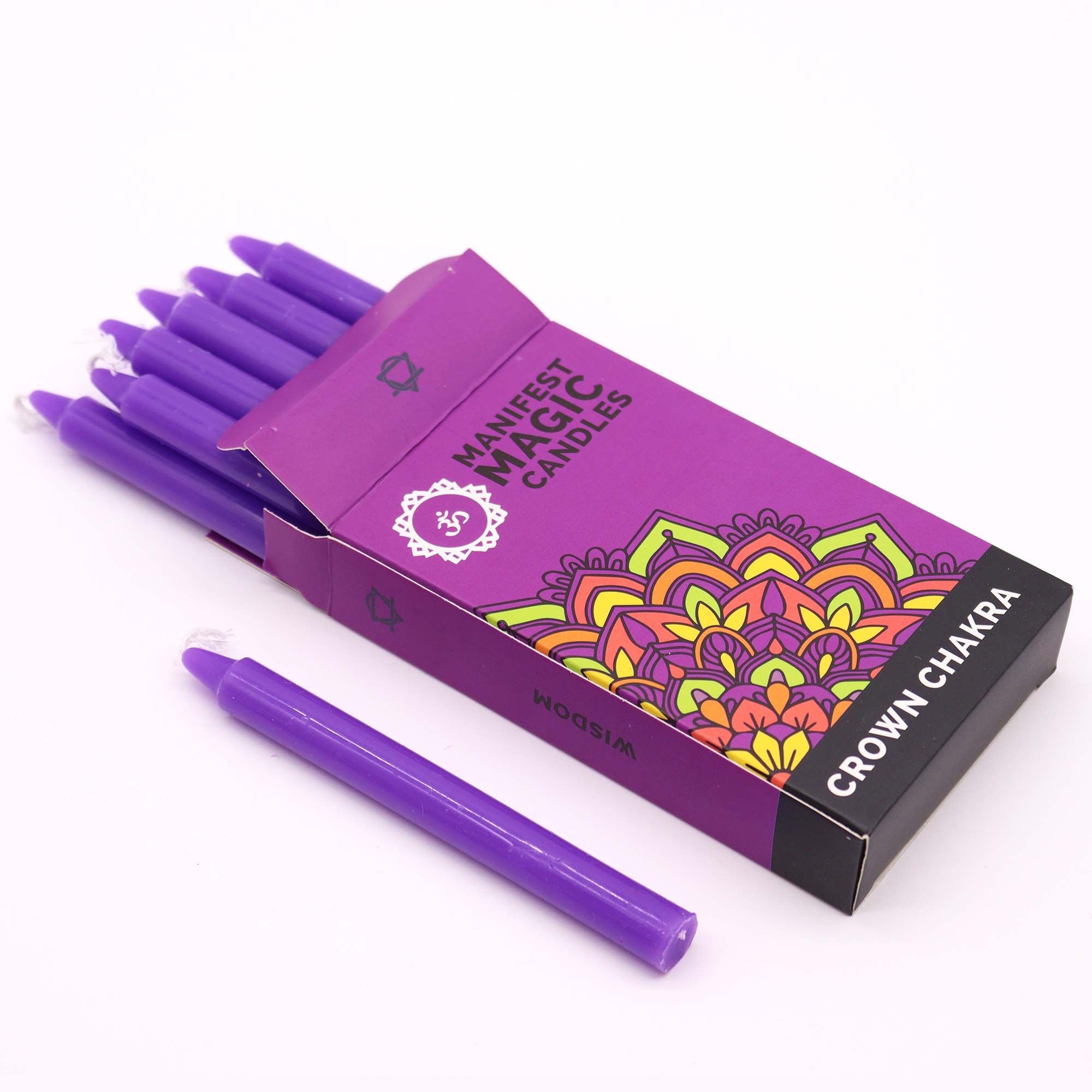 Manifest Magic Candles (pack of 12) - Violet - Crown Chakra - Image 2