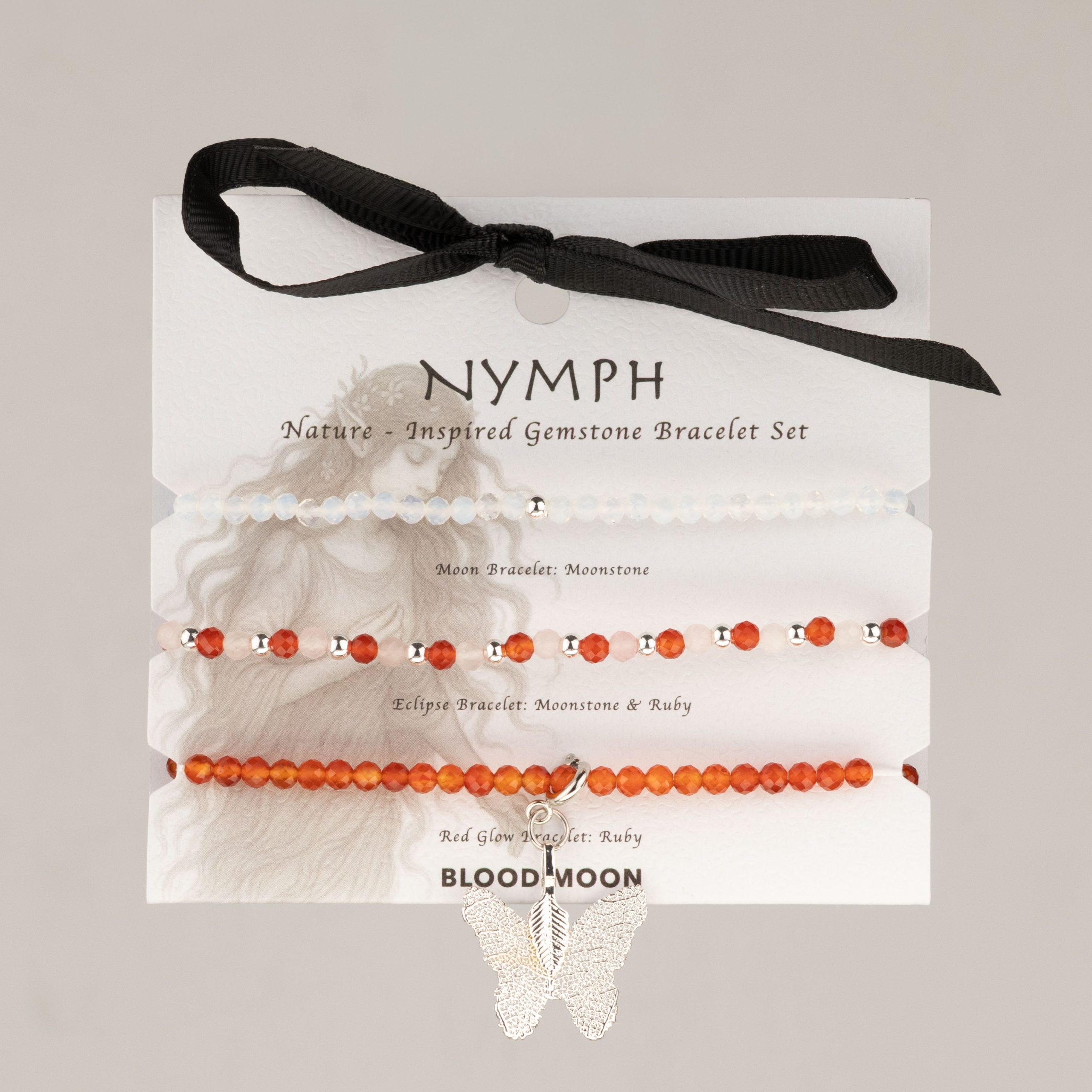 Nymph Spirit Gemstone Bracelet Set - Blood Moon - Image 3